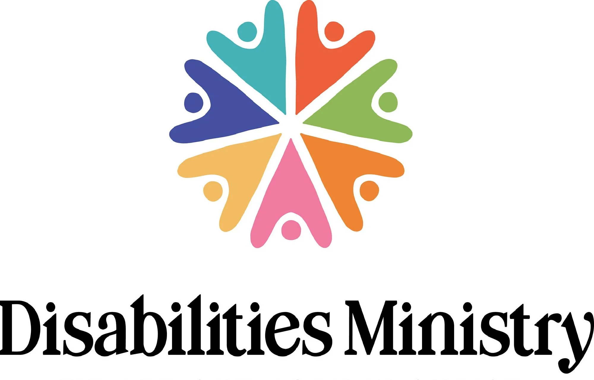 Colorful logo with stylized figures forming a circle, labeled 'Disabilities Ministry'.