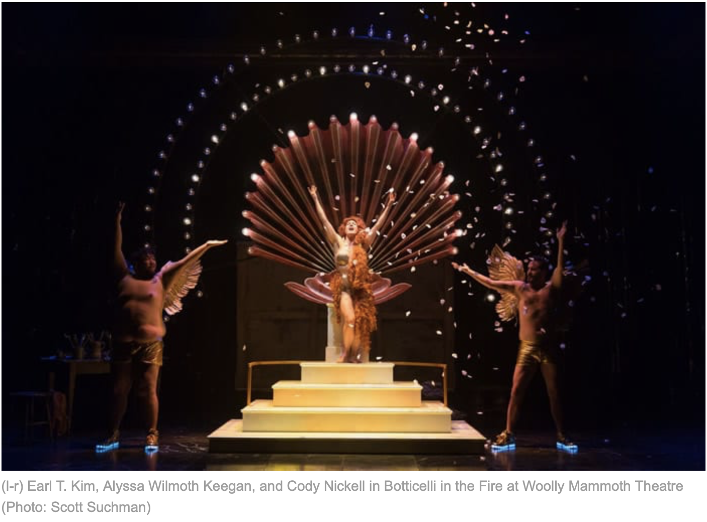 Botticelli in the Fire/Woolly Mammoth Theatre Co.
"Keegan is excellent as the self-assured Clarice. Whether she is enjoying sex with Botticelli or appearing in a mock representation of Botticelli's most famous work, "The Birth of Venus," Keegan illus