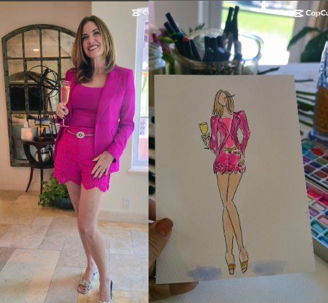 Live Watercolor Sketch Artist Miami | Temporary Tropics