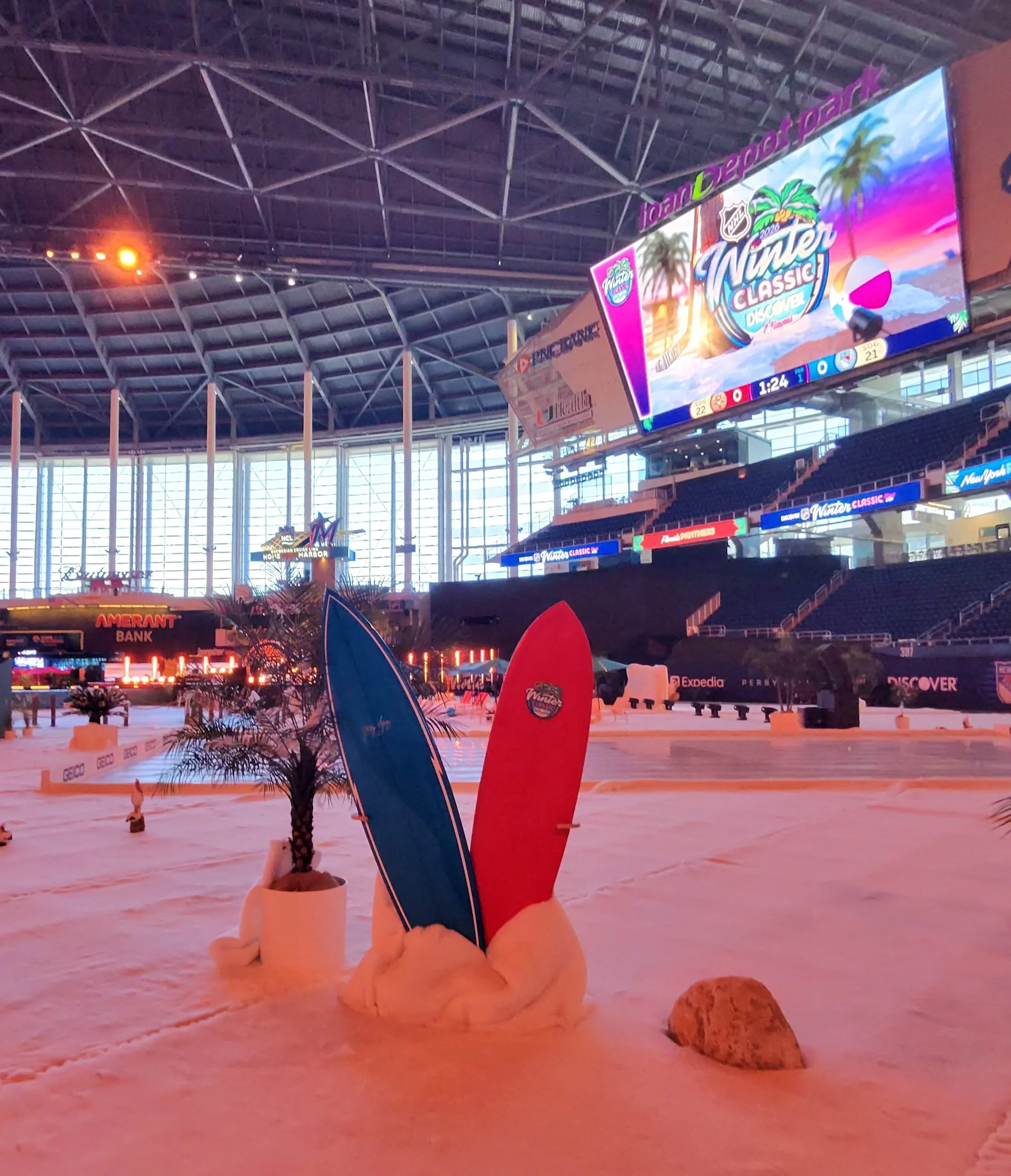 Temporary Tropics did the live foliage for the 2026 NHL Winter Classic in Loan Depot Park, Miami - Florida on January 2, 2026