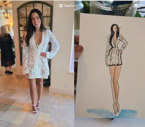 Live Watercolor Sketch Artist Miami | Temporary Tropics