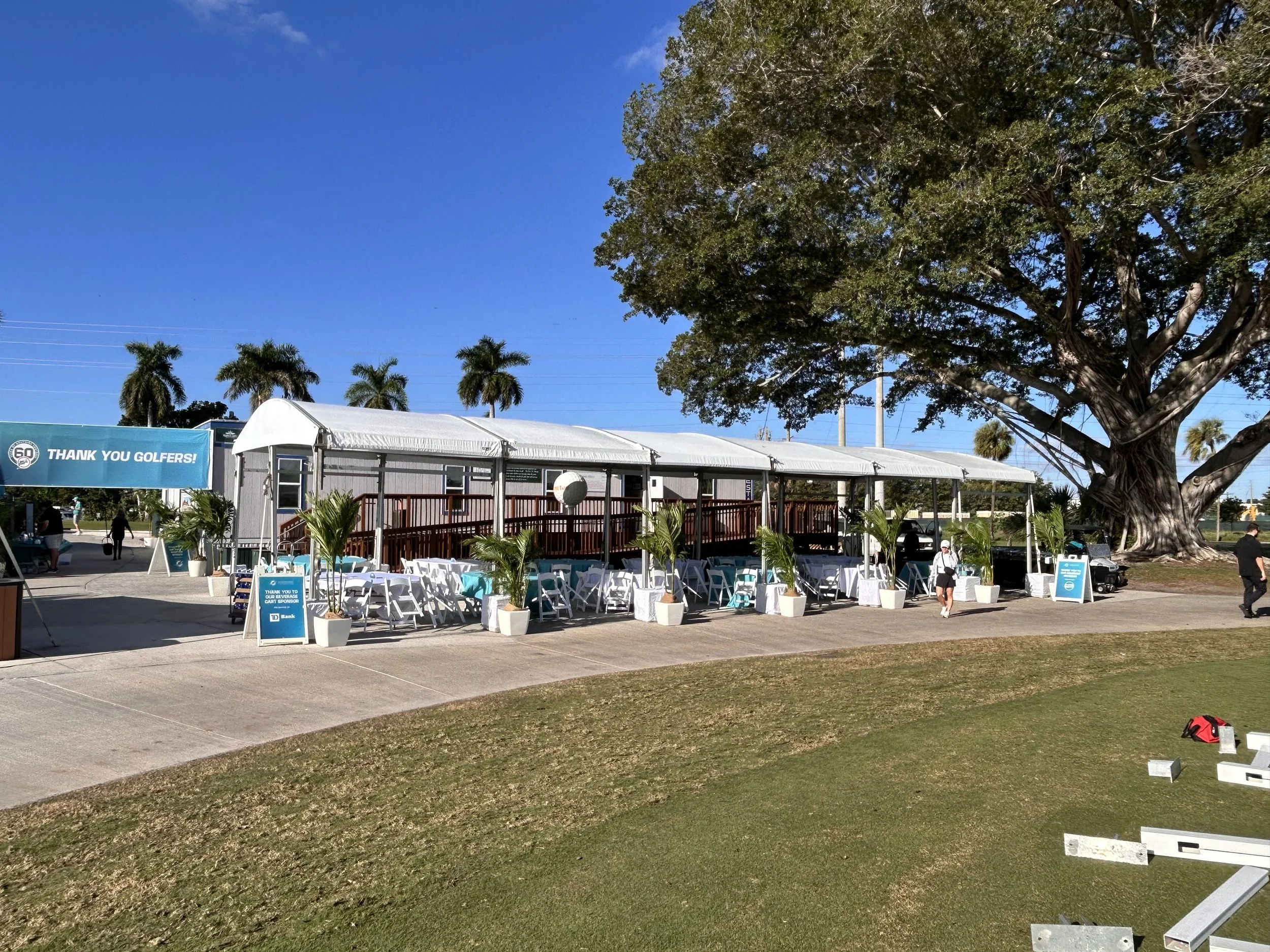 Temporary Tropics did the live foliage for the Miami Dolphins Alumni Foundation Golf Tournament at the Miami Lakes Golf Club in Miami - Florida in December 2025