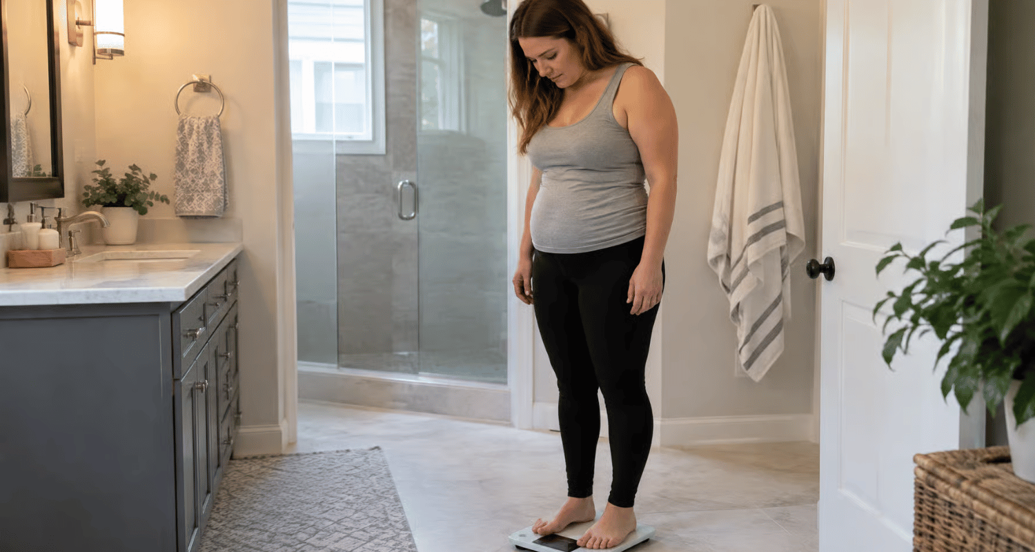 Lose 10 Pounds in Two Months - woman on scale