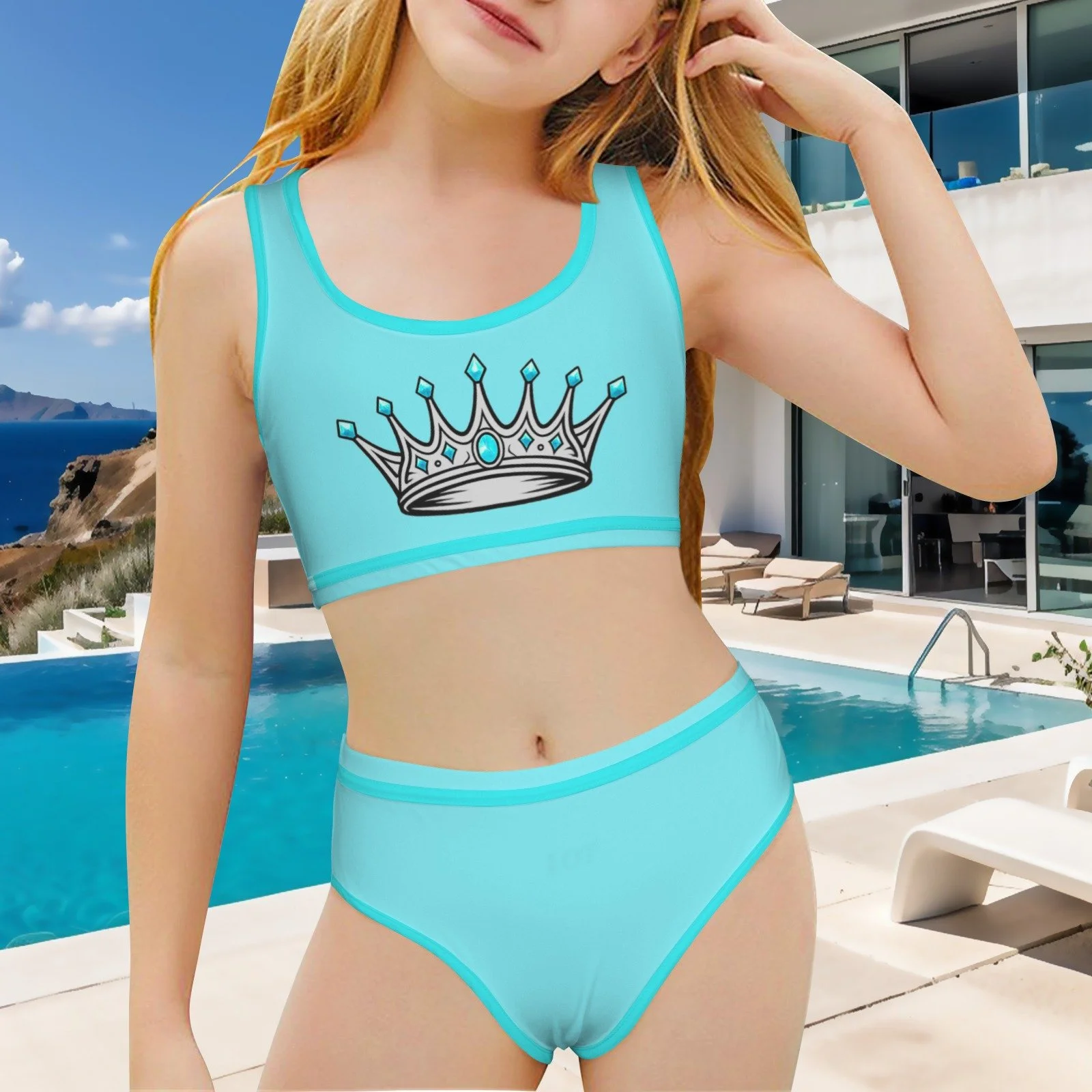 Youth 2 piece swimsuit- just crown on child mock.jpg