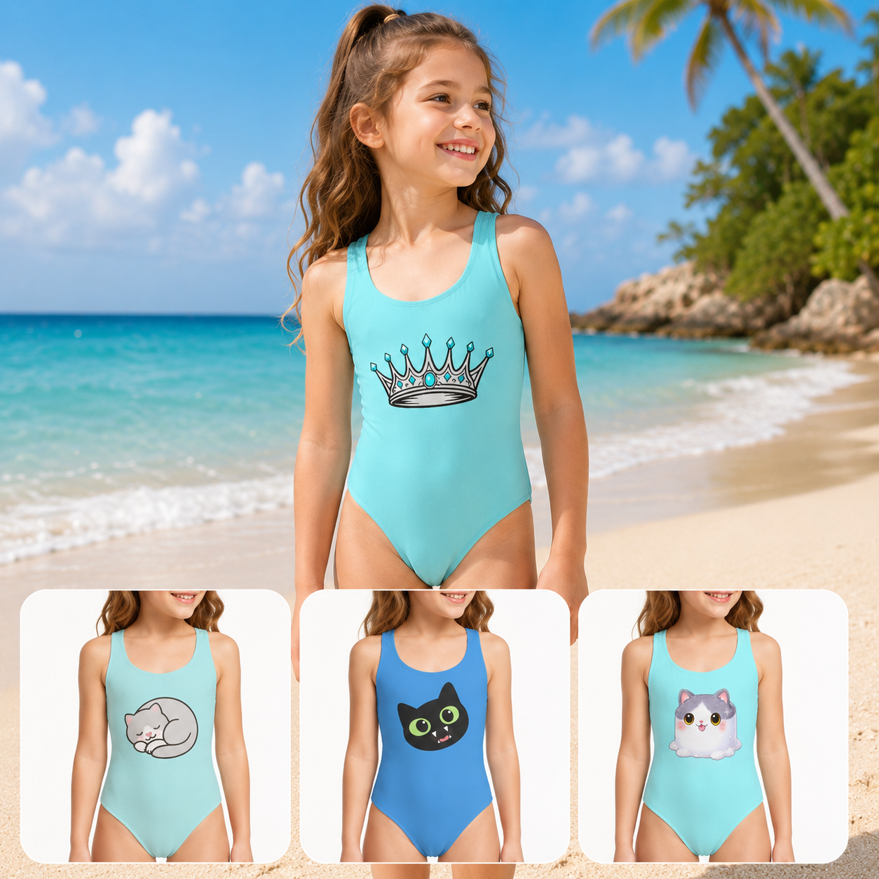 Youth One-Piece Bathing Suit- Choose your Chaos Crew Design!