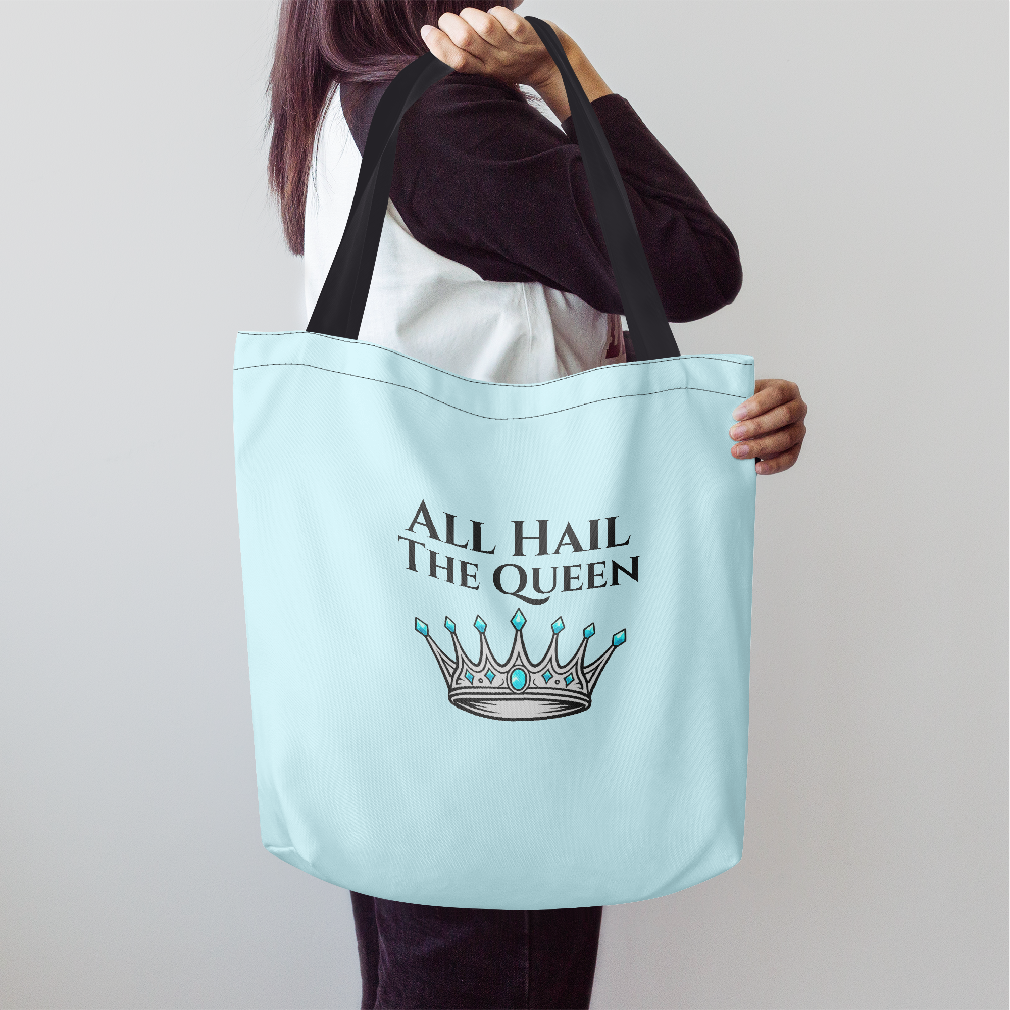 All Hail The Queen Large Canvas Tote
