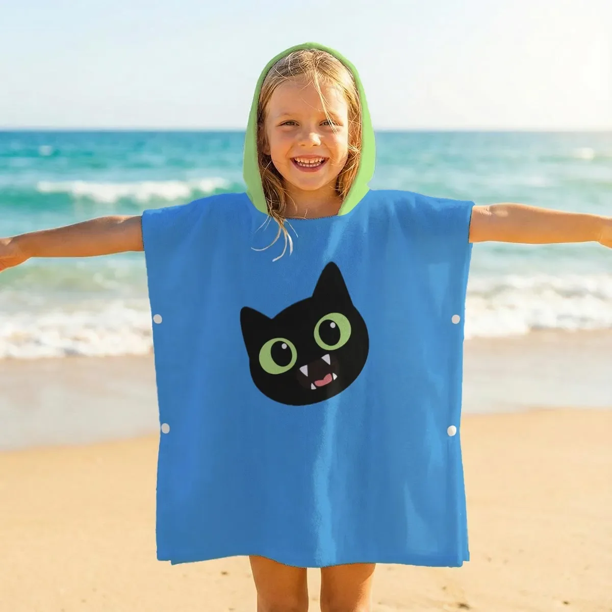 GMA Youth Chaos Crew Hooded Towel on kid pic.webp