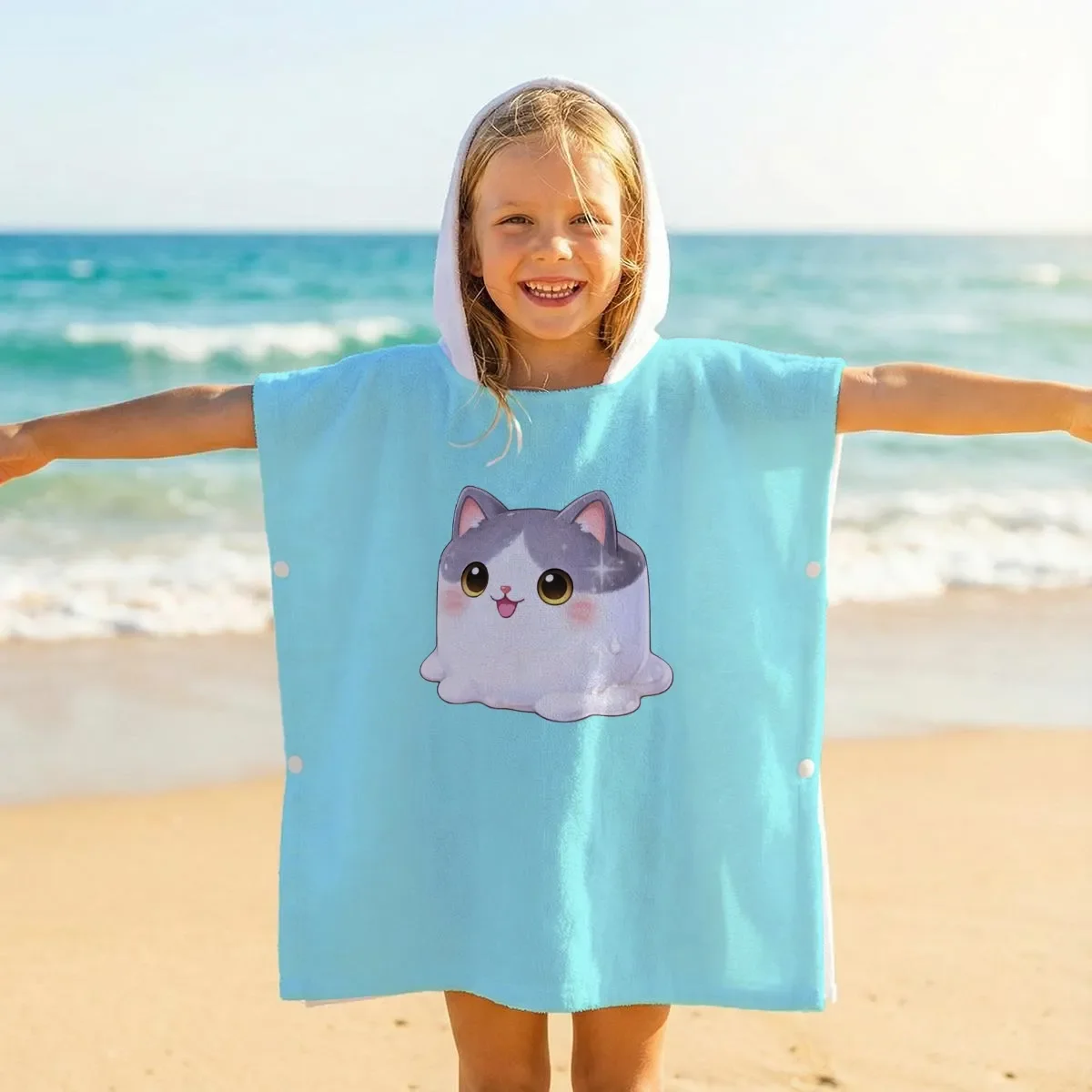 MMM Youth Chaos Crew Hooded Towel on kid pic.webp