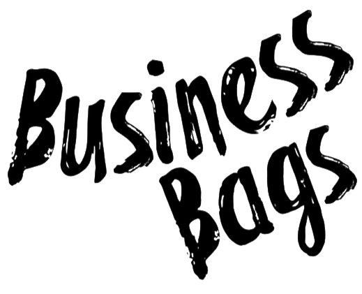Handwritten text reading 'Business Bags' in black on a white background.