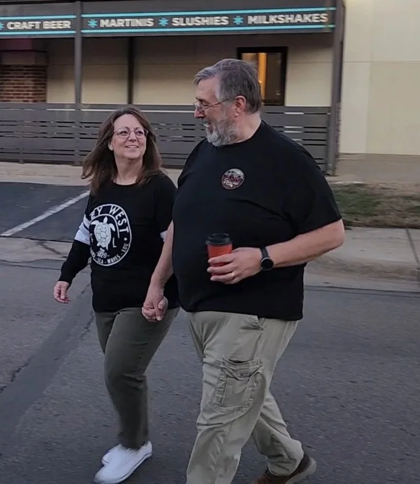 My husband, Paul, and I playing the "What if" situational awareness game