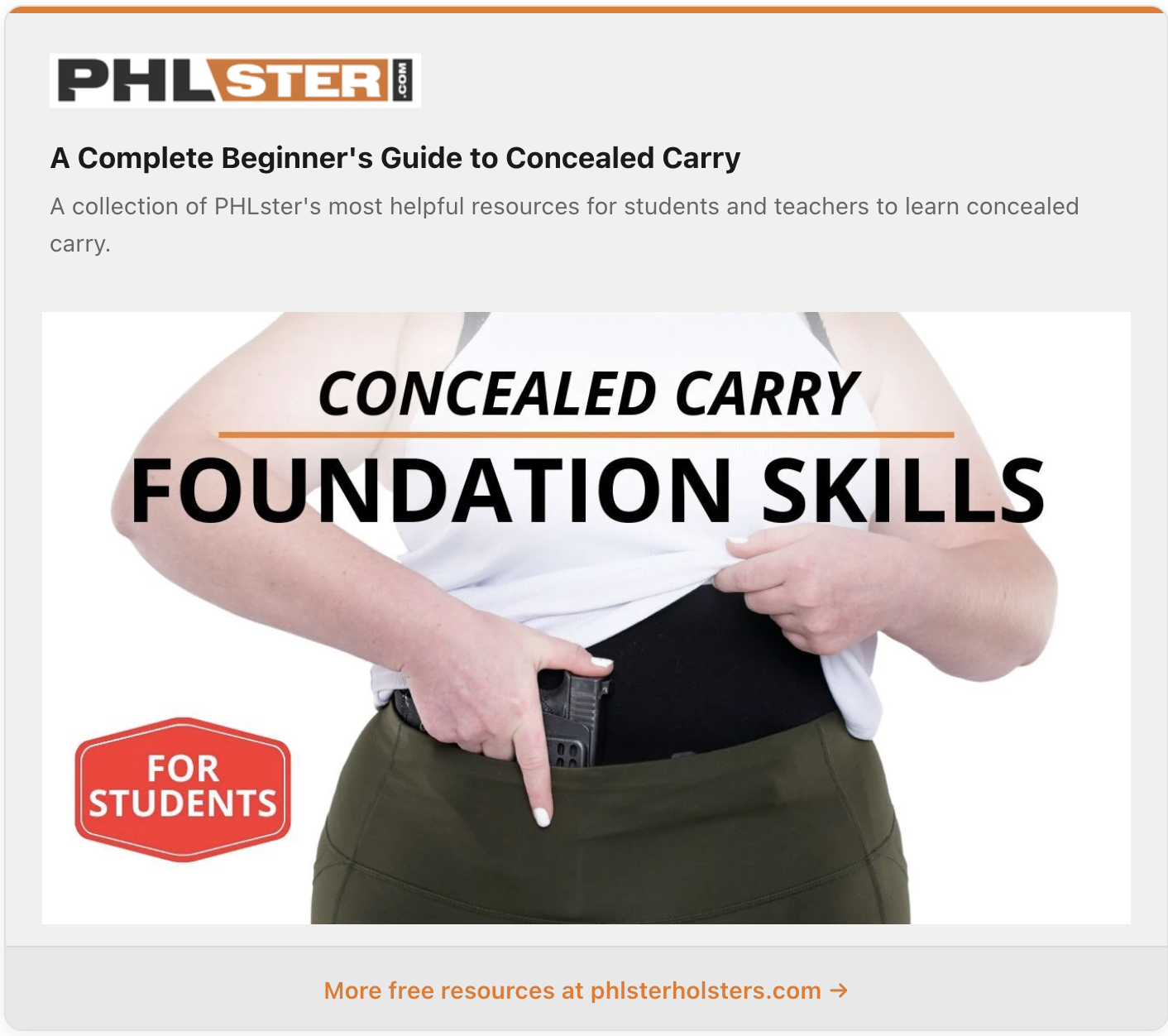 Holster Fit Workshop