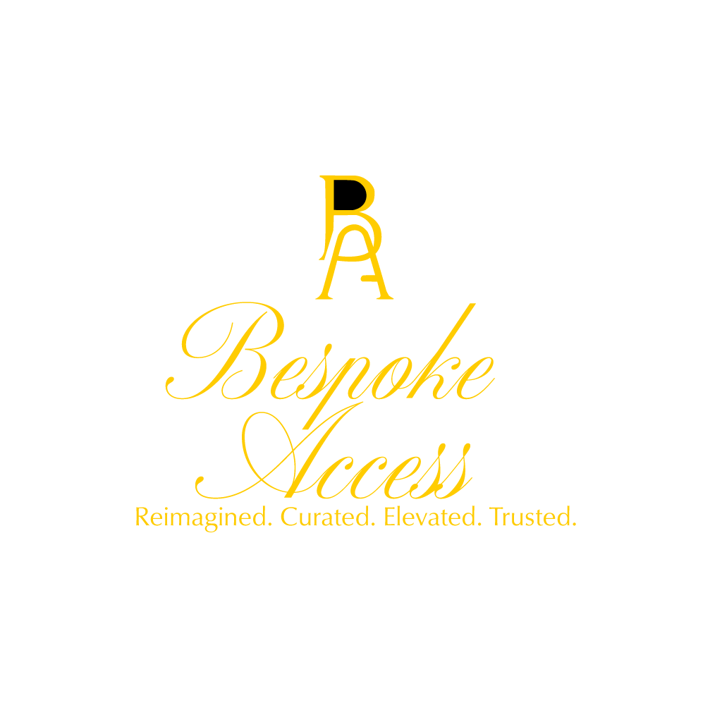 A black background with gold text that reads 'RA Bespoke Access' with a tagline 'Reimagined. Curated. Elevated. Trusted.'