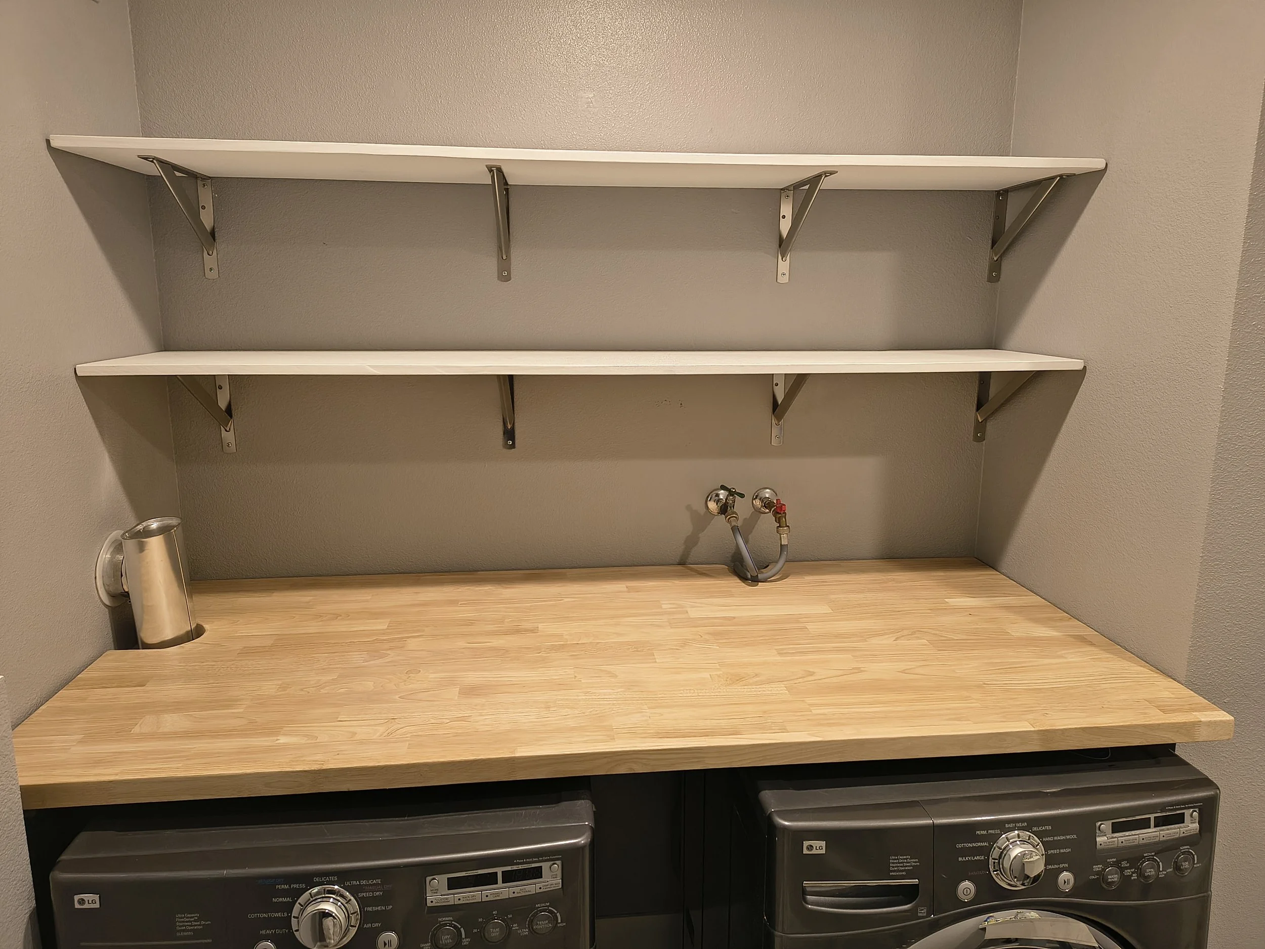 Laundry Room custom counter and shelves