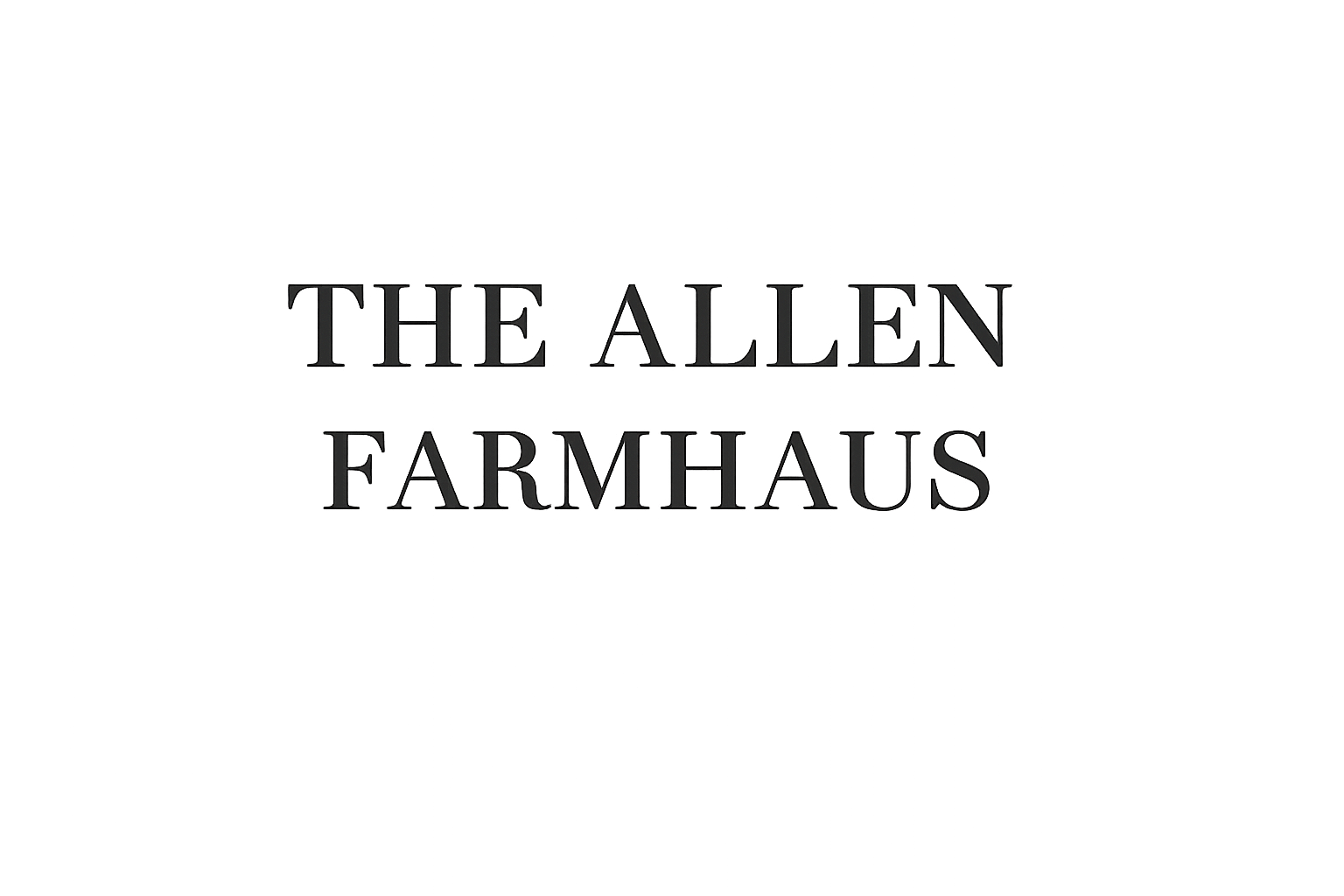The logo for The Allen Farmhaus in black and white with the business name displayed in capital letters.