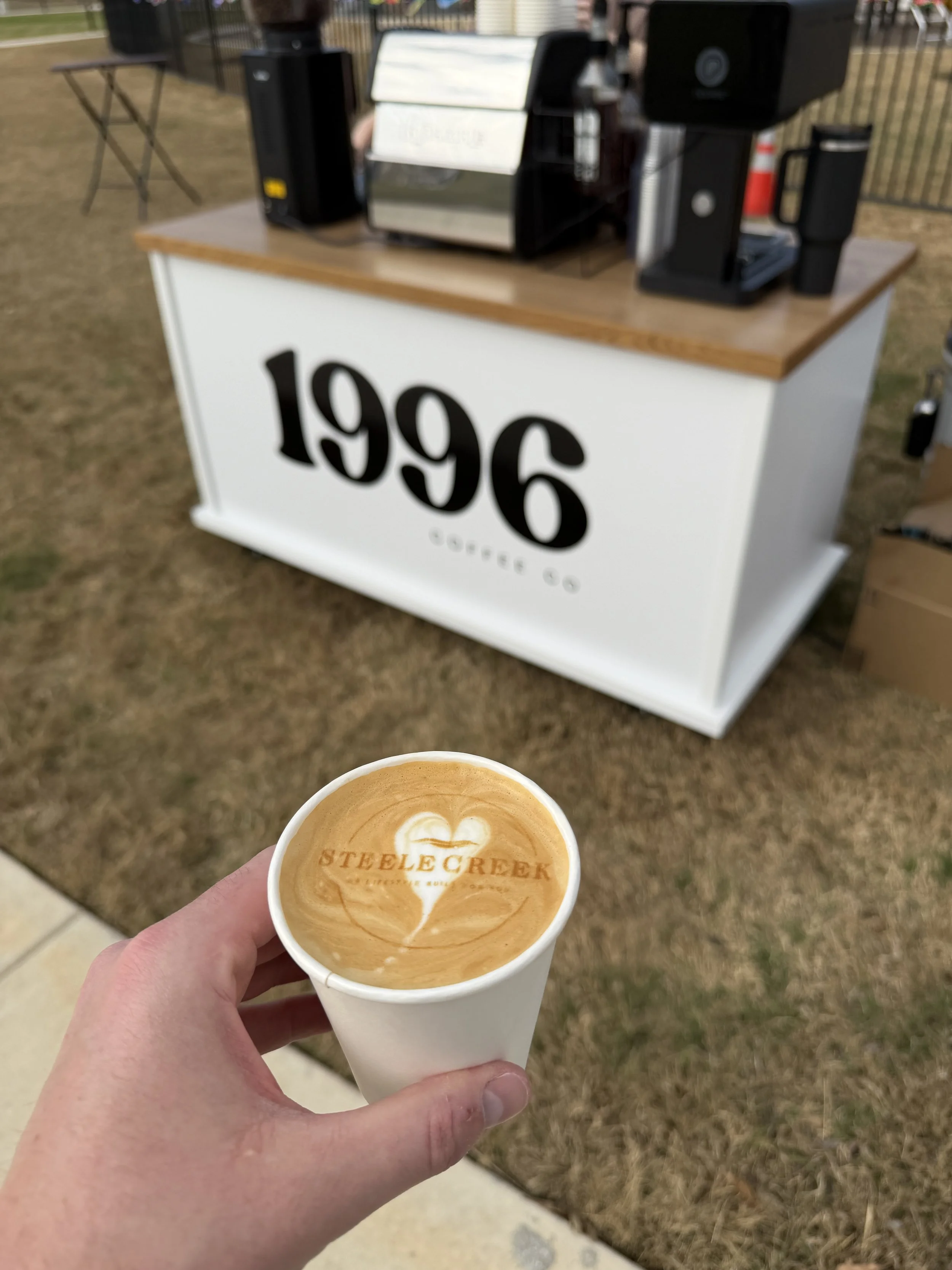 hot latte with coffee cart in san antonio
