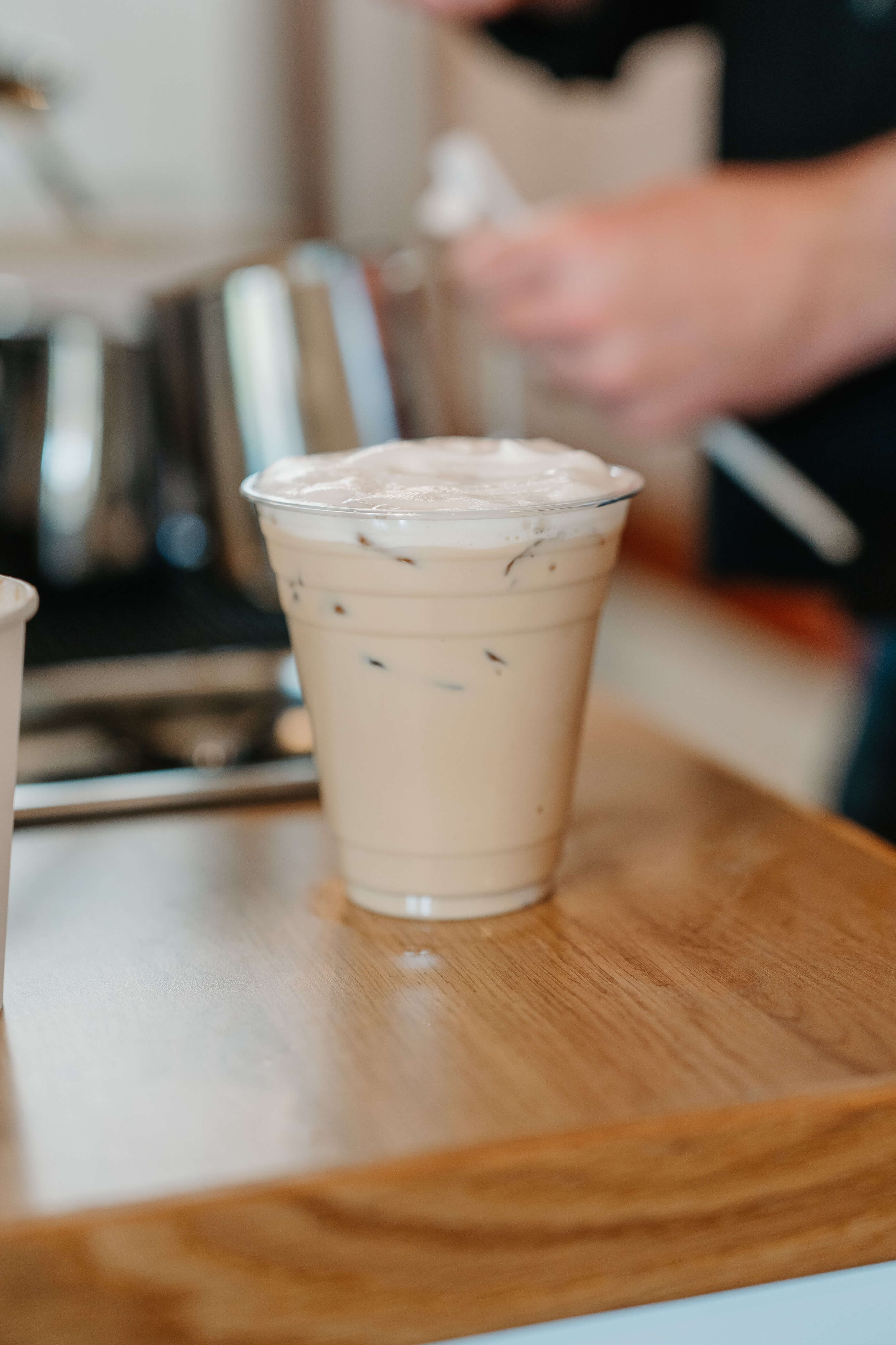 coffee cart menu featuring iced latte