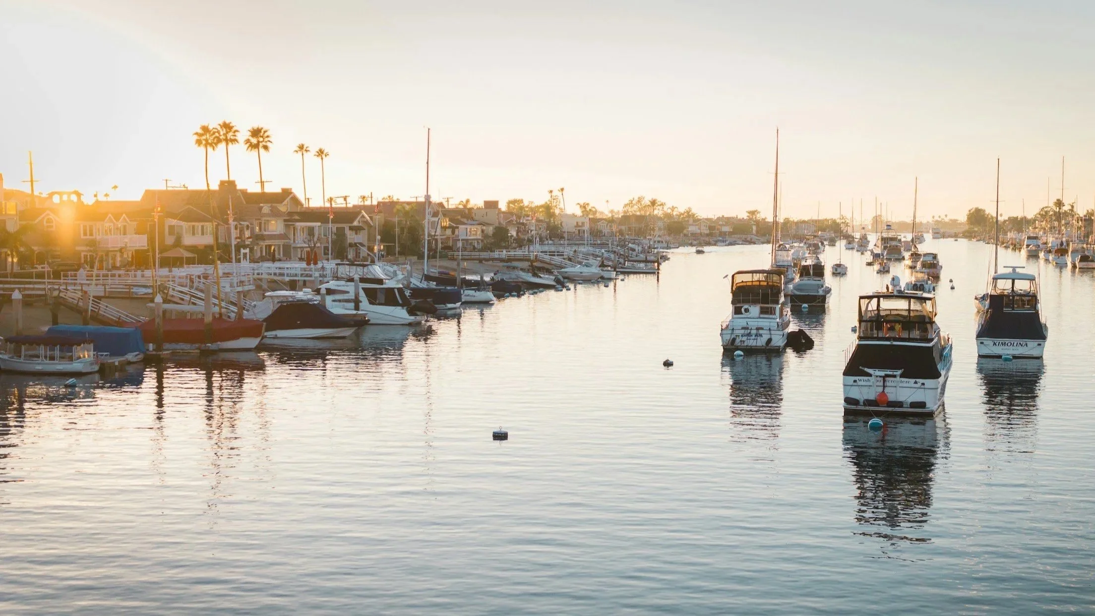 Newport Beach Harbor and waterfront neighborhood