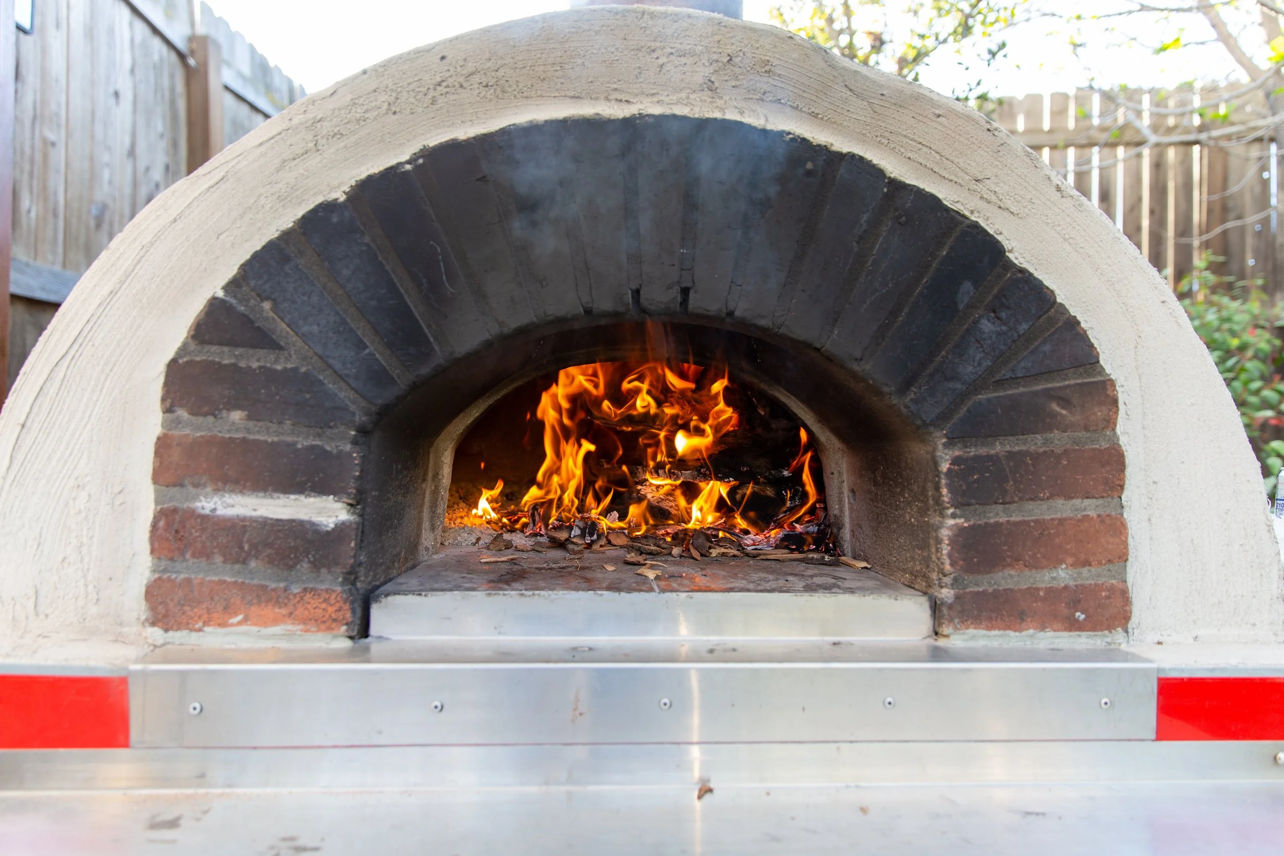 authentic wood fired pizza oven used for mobile pizza catering events across Los Angeles and Orange County