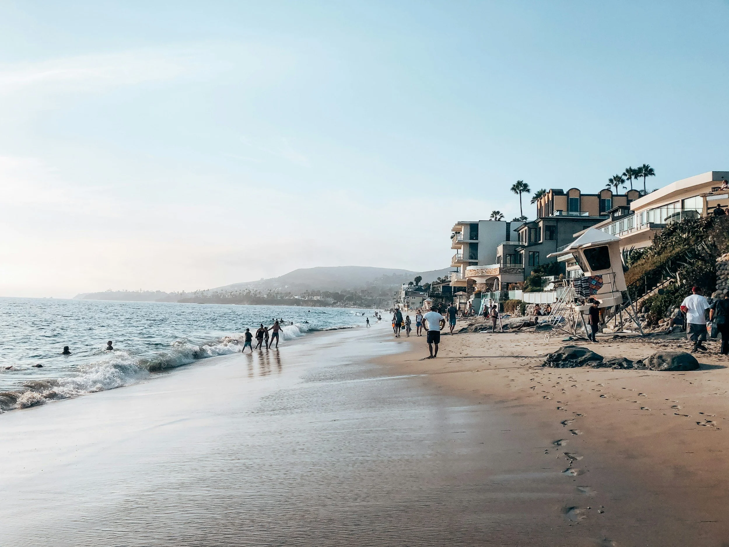 Southern California coastal homes on the beach