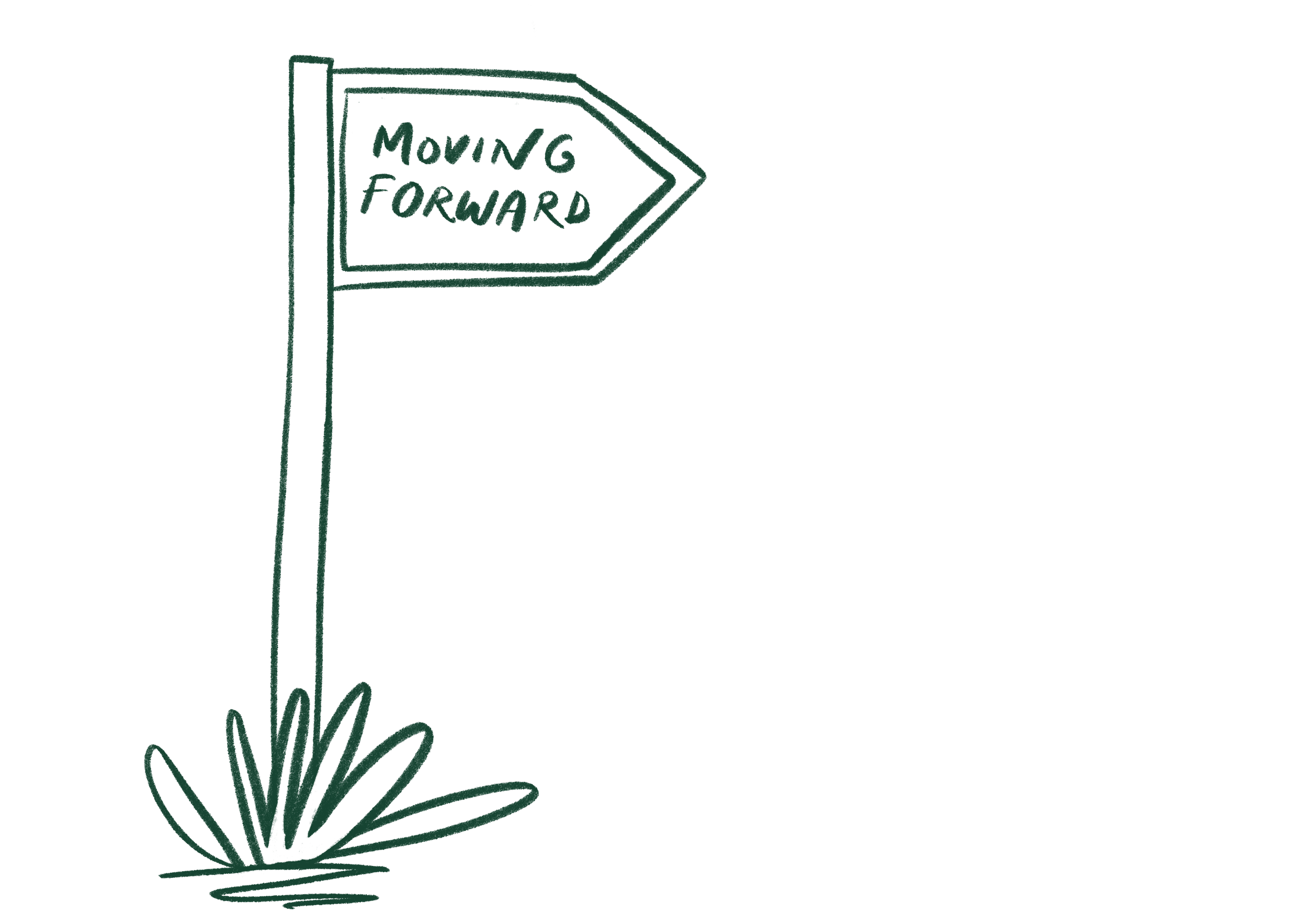 signpost saying moving forward with ADHD coaching