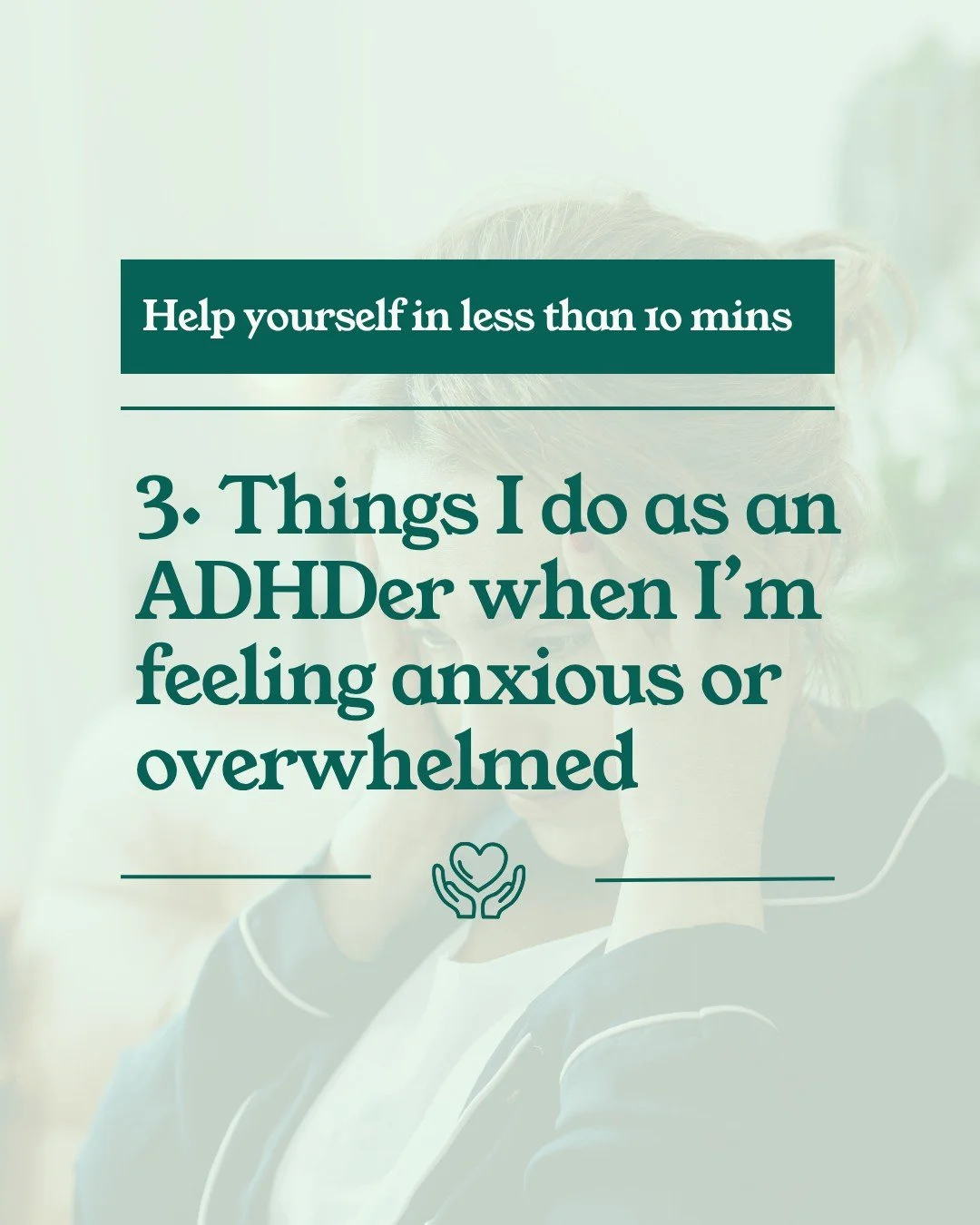 These are things that I now fall back on if I'm feeling anxious or overwhelmed. 2 of them take less than 3 minutes and the other less than 10, so I'm more inclined to do them. Hope you find these helpful. 

#anxiety #overwhelm #ADHD

If you want to h