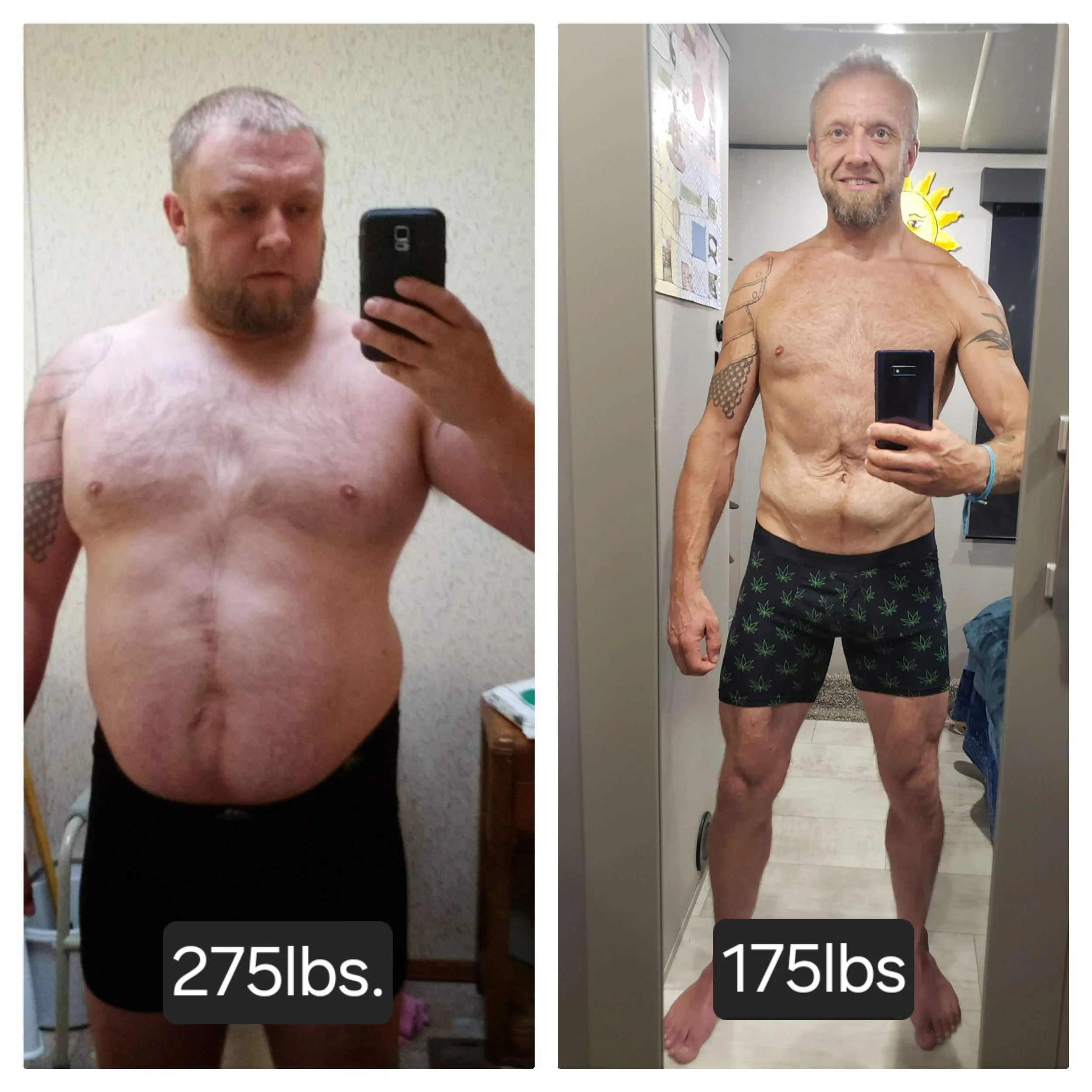 2015 - 275lbs vs. 2020 - 175lbs