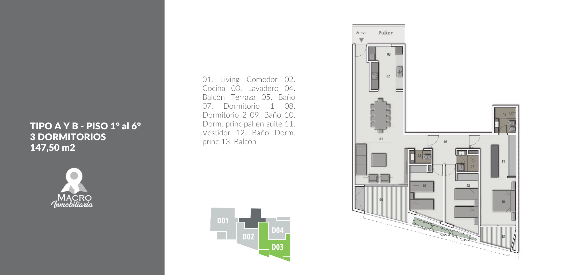 Departamento 3 Dormitorios - Vista Panorámica (Piso 5) - VIVO AREA 1 - LOS NARANJOS
