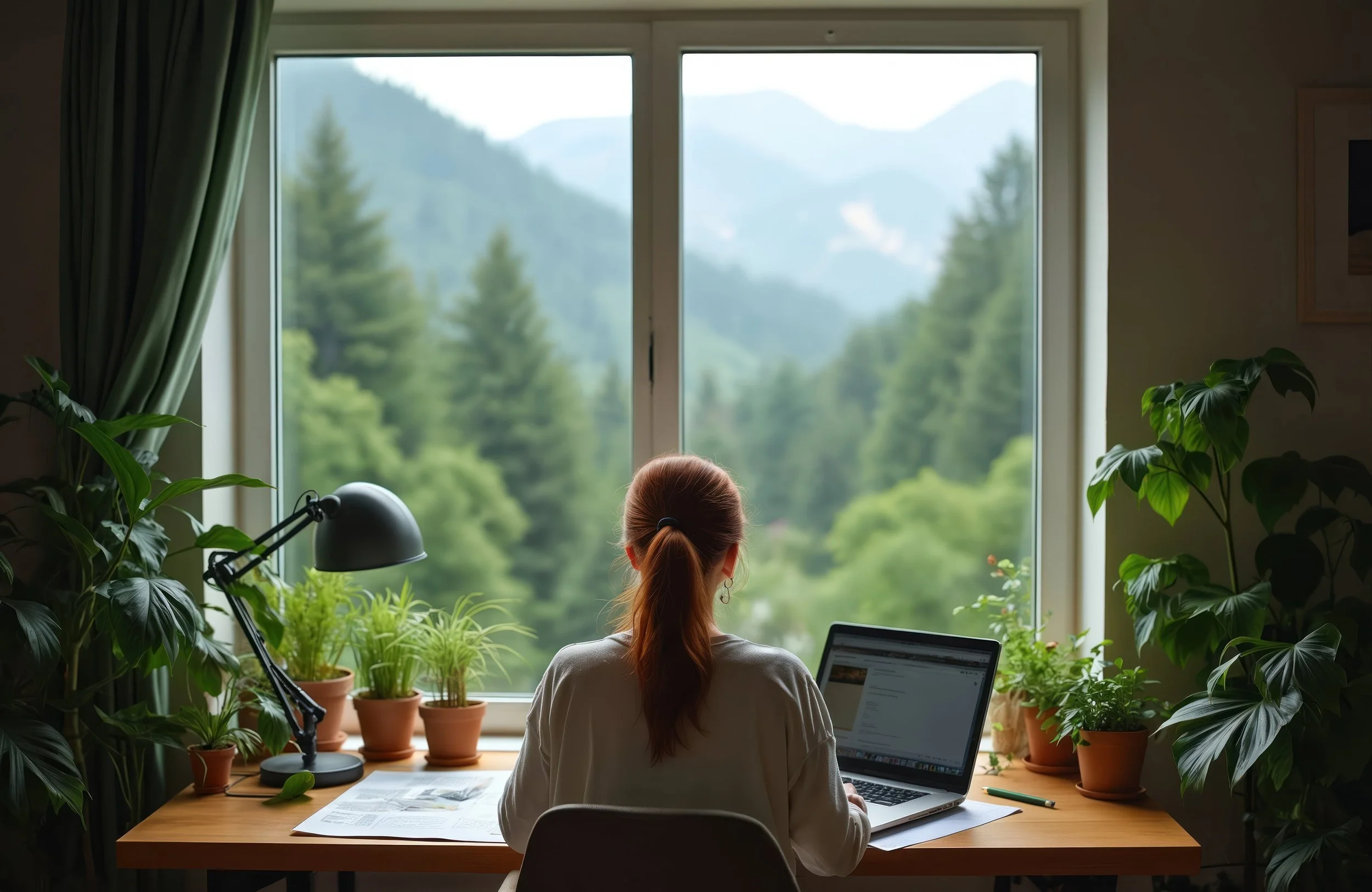 Woman working at desk
