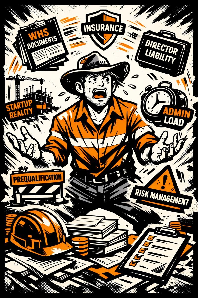 A new founder juggling the responsibilities of starting a construction business