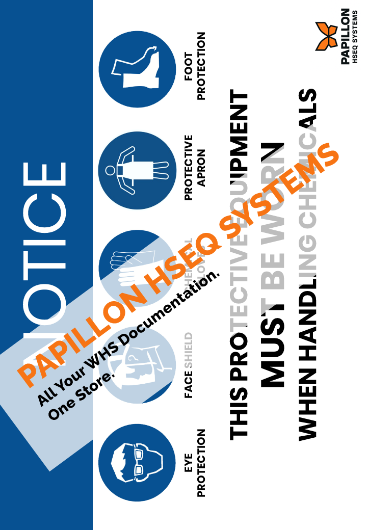 Chemical Handling PPE Requirements : Safety Sign (A4, PPT)