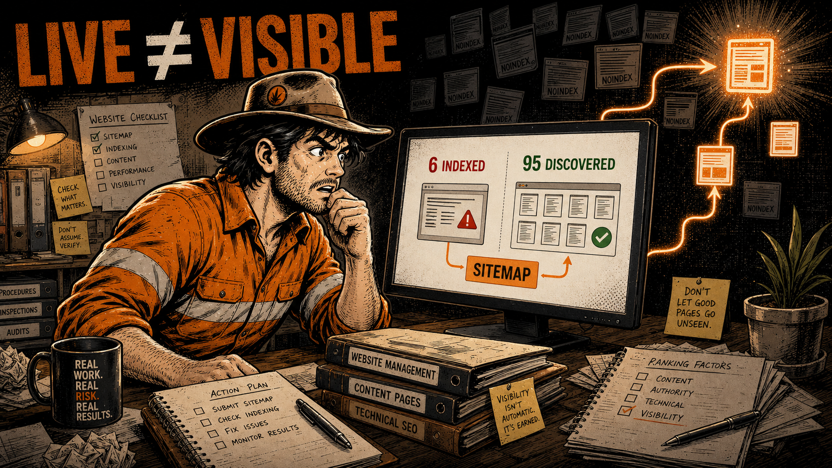 A live website doesn't equal a visible website necessarily