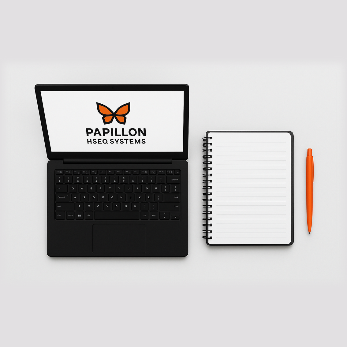 Papillon HSEQ Retainer service displayed on a laptop with notebook and pen, representing monthly WHS support and professional safety consulting.