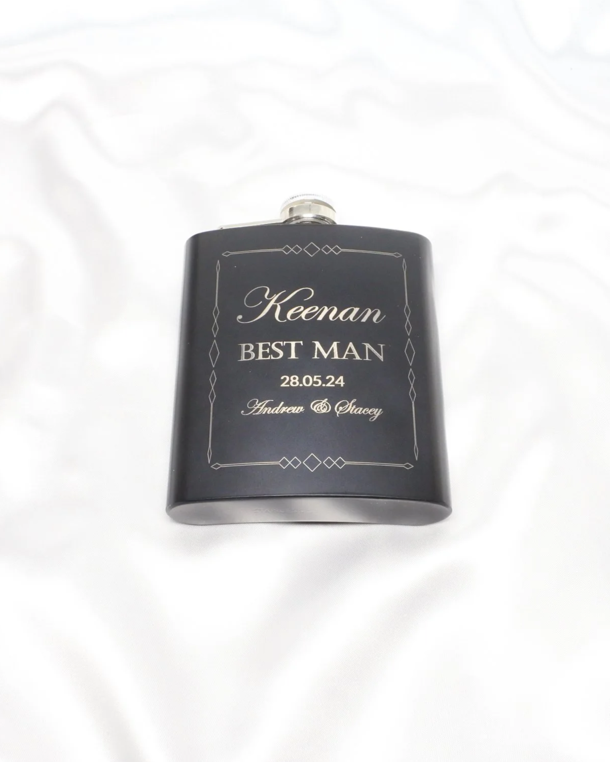 Black Stainless Steel Hip Flask with funnel