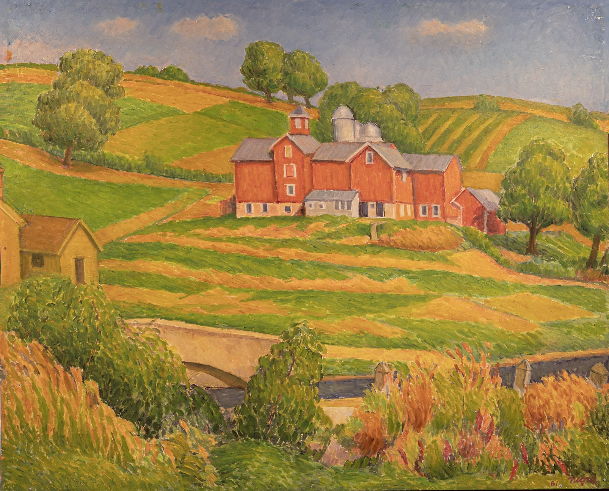 Brookview Farm, 24 × 31 in., 1961, oil on board.