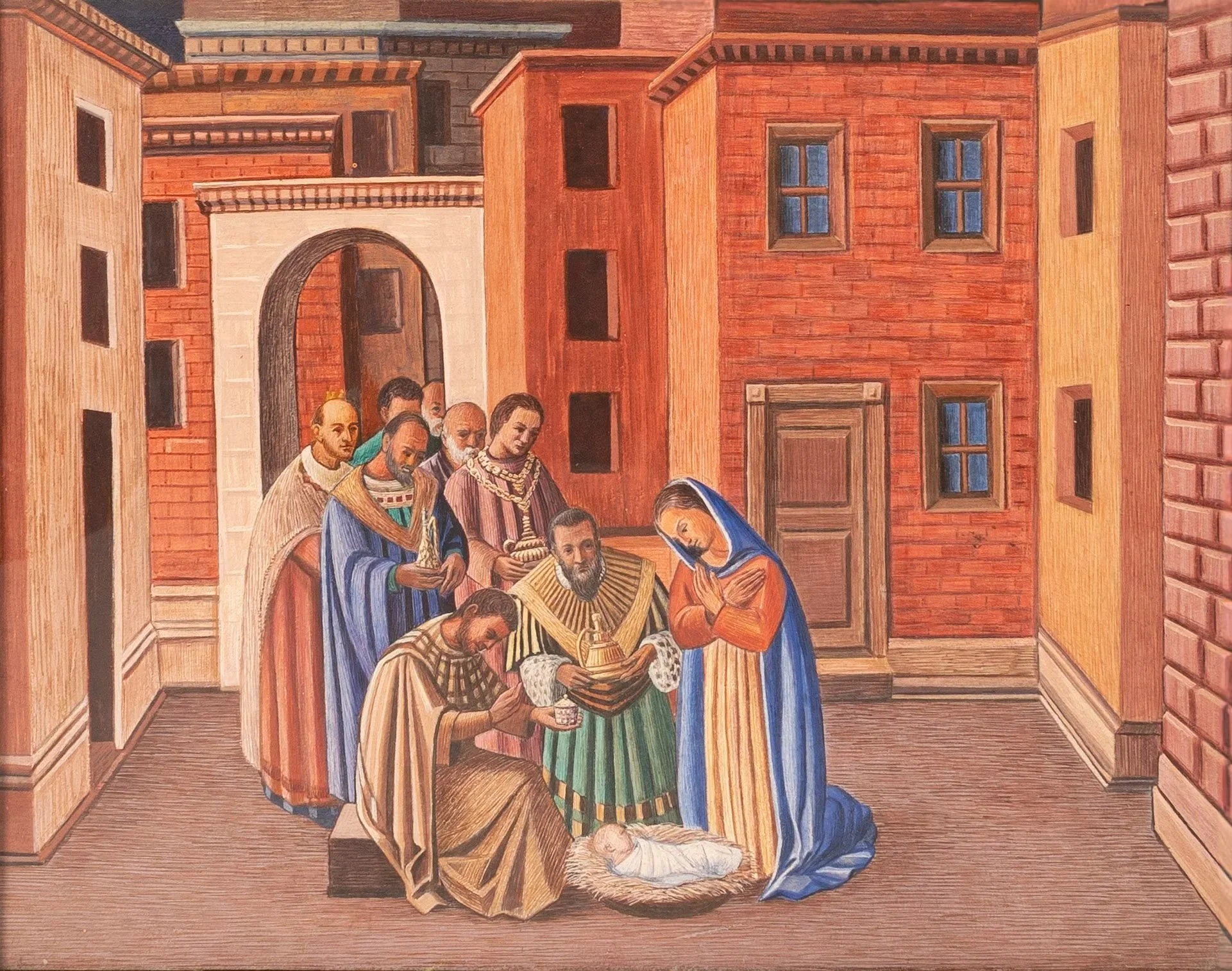 Nativity in a Tenement Street, 11 1/4 × 14 in., oil on board.
