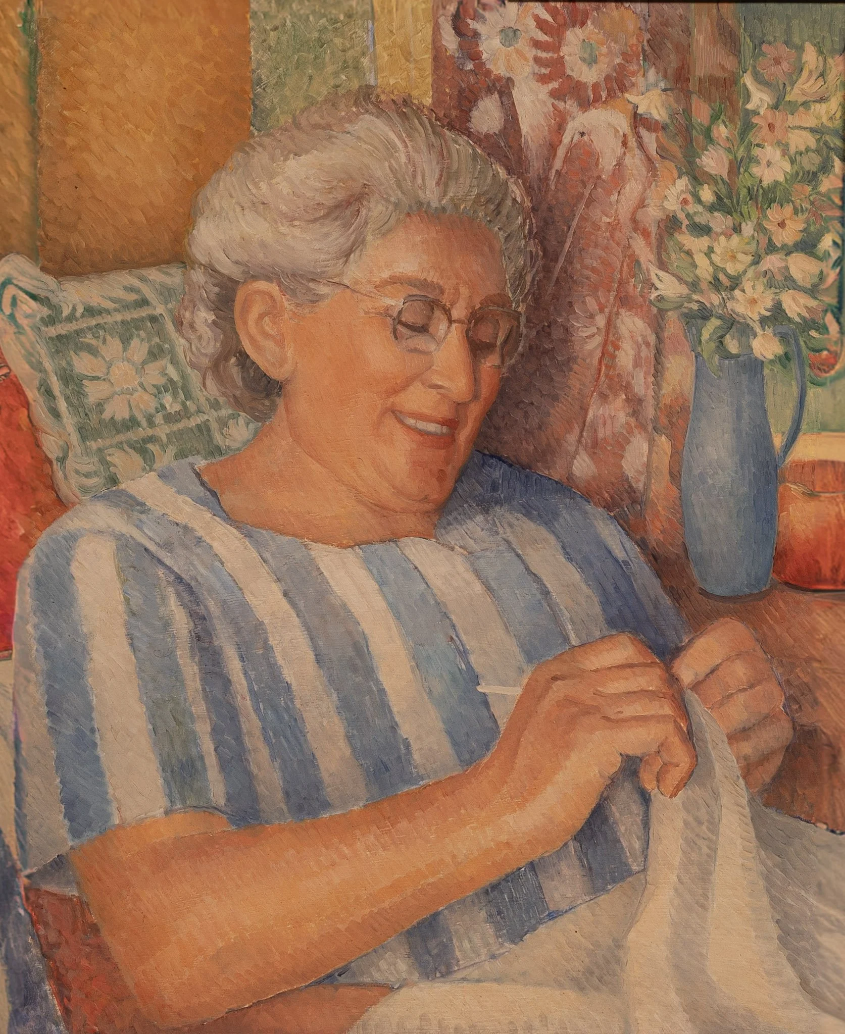Portrait of Frank's Mother - 17 1/2 × 14 1/2 in., oil on board.