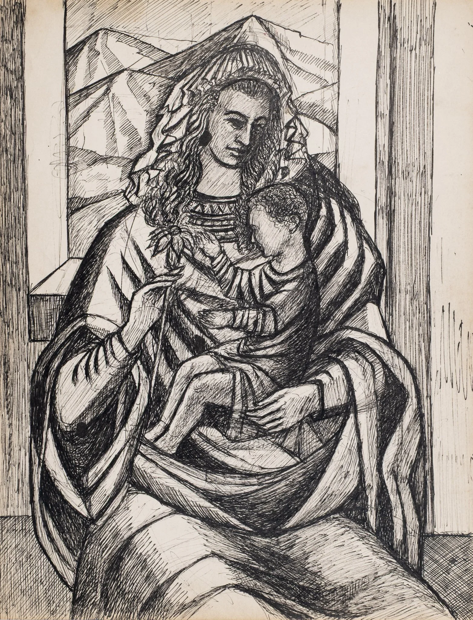 Pen & Ink_223_Biblical Realism_Mother and Child_s.jpg