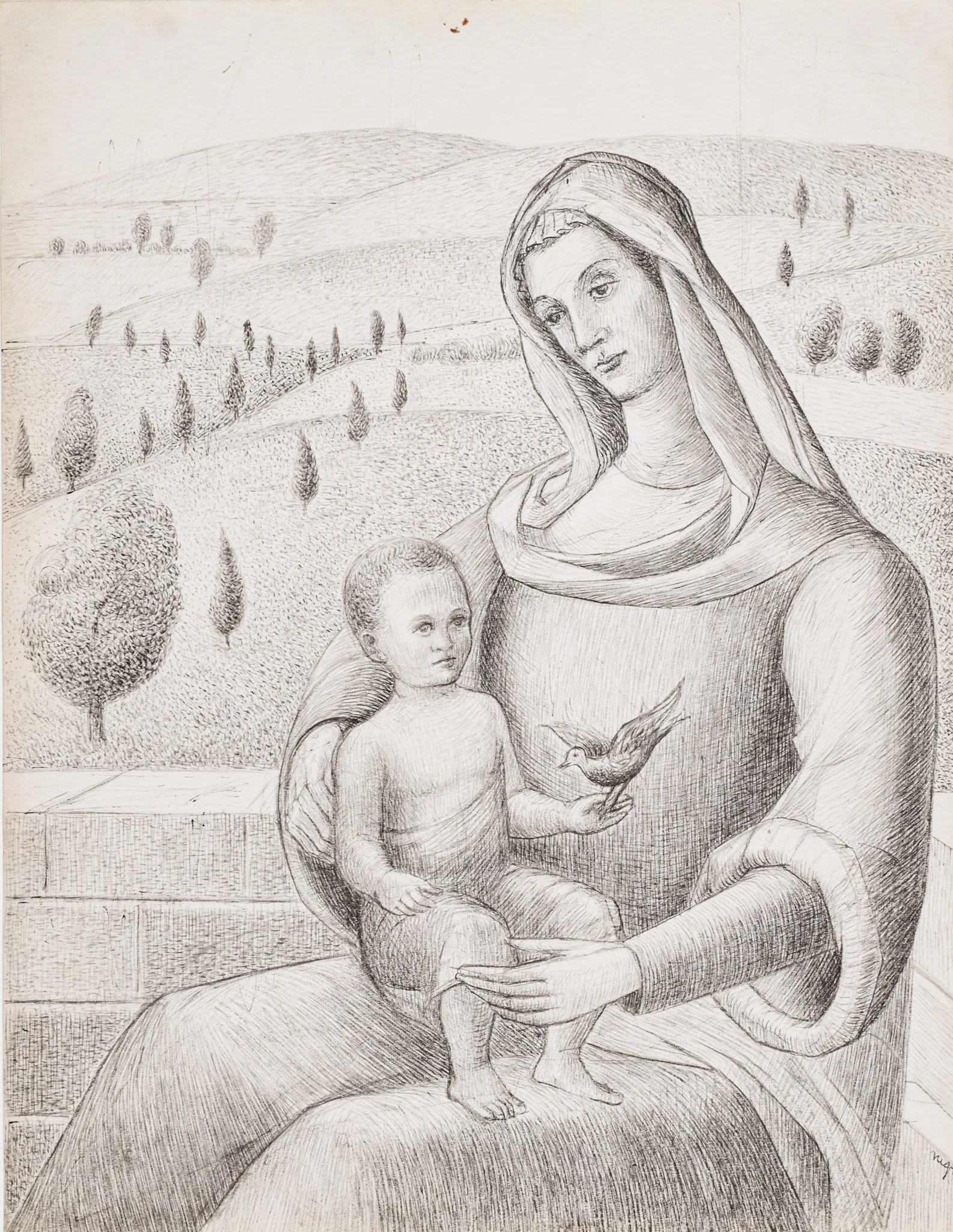 Pen & Ink_221_Biblical Realism_Mother and Child_s.jpg