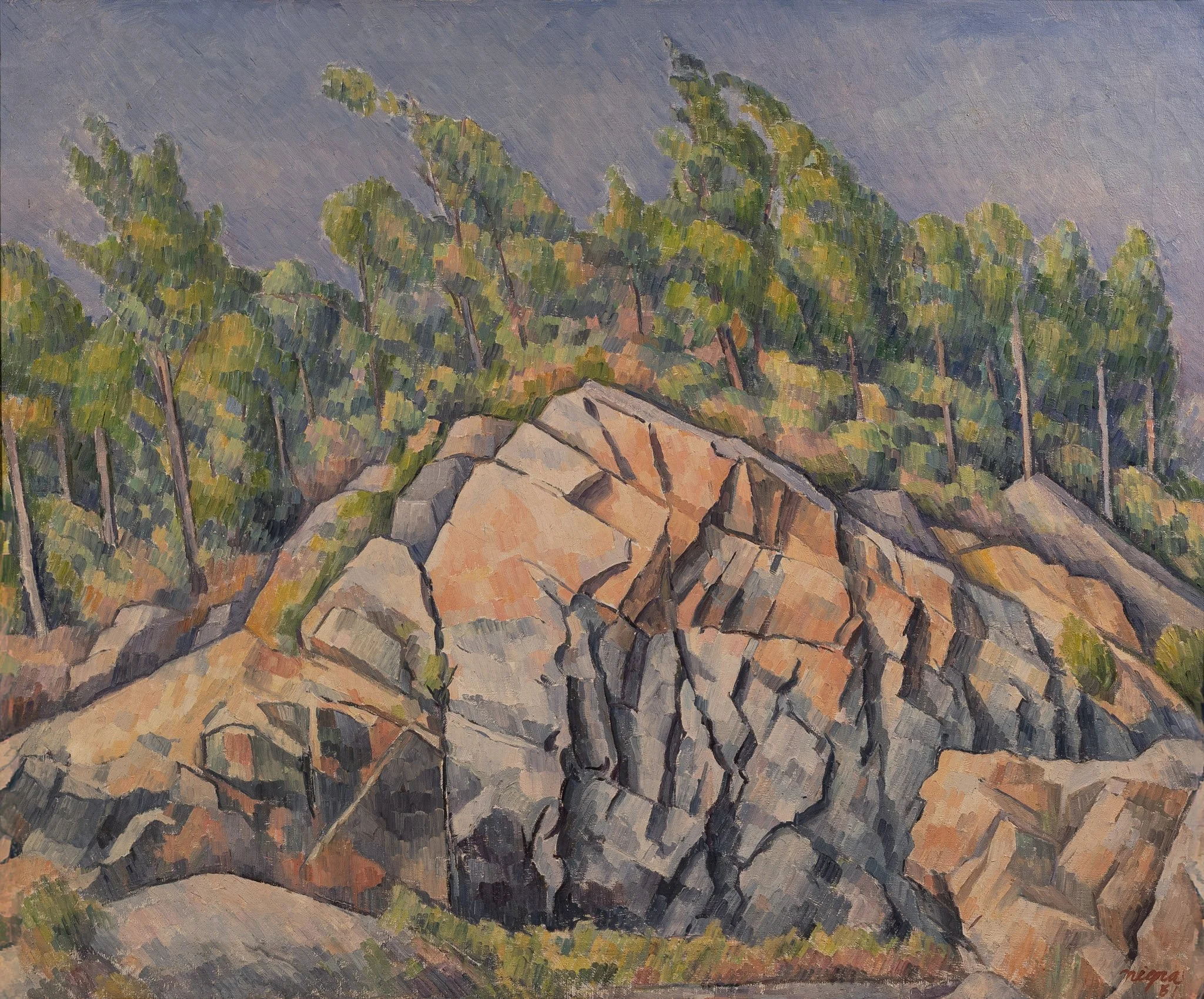 Stone, 25 × 30 in., 1961, oil on canvas.