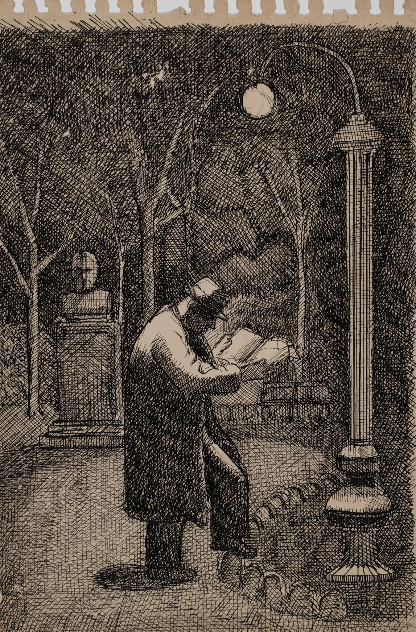 Pen & Ink_181_Composition_SocialNarrative_LamppostReading_CrossHatching_s.jpg