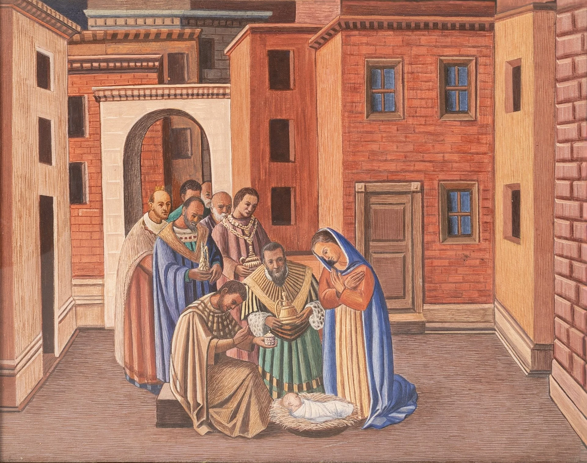 Nativity, 11.25 × 14 in., oil on board.