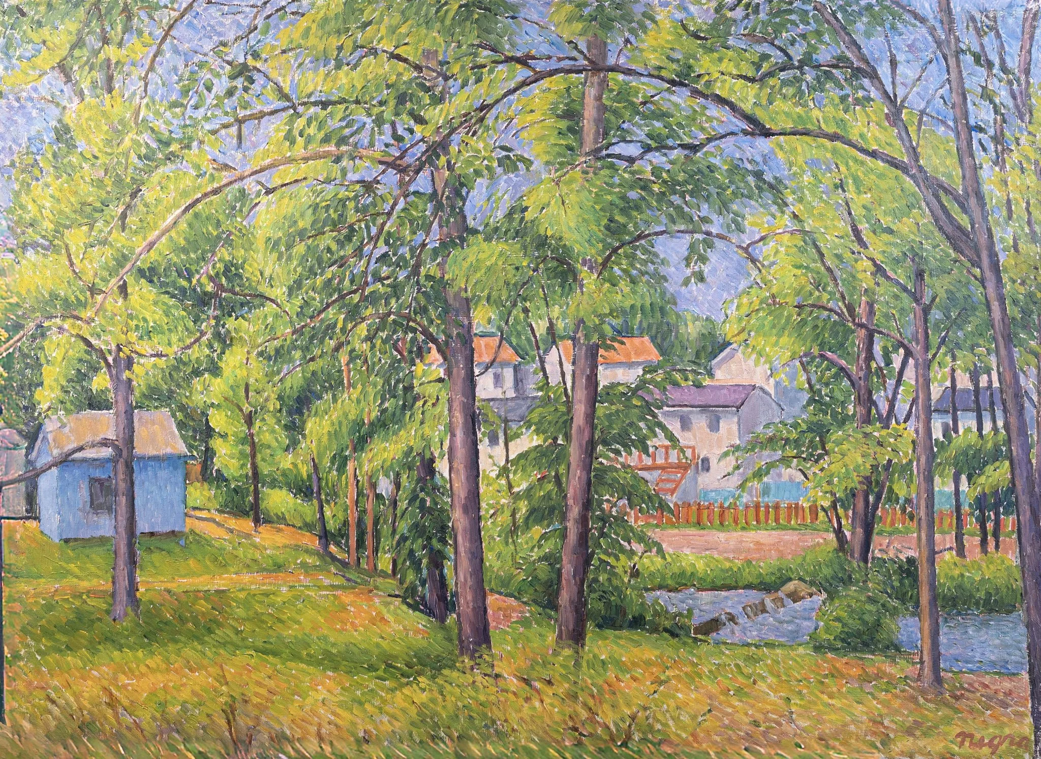 130_Landscape_Trees Stream Houses_Canvas_20×27_s.jpg