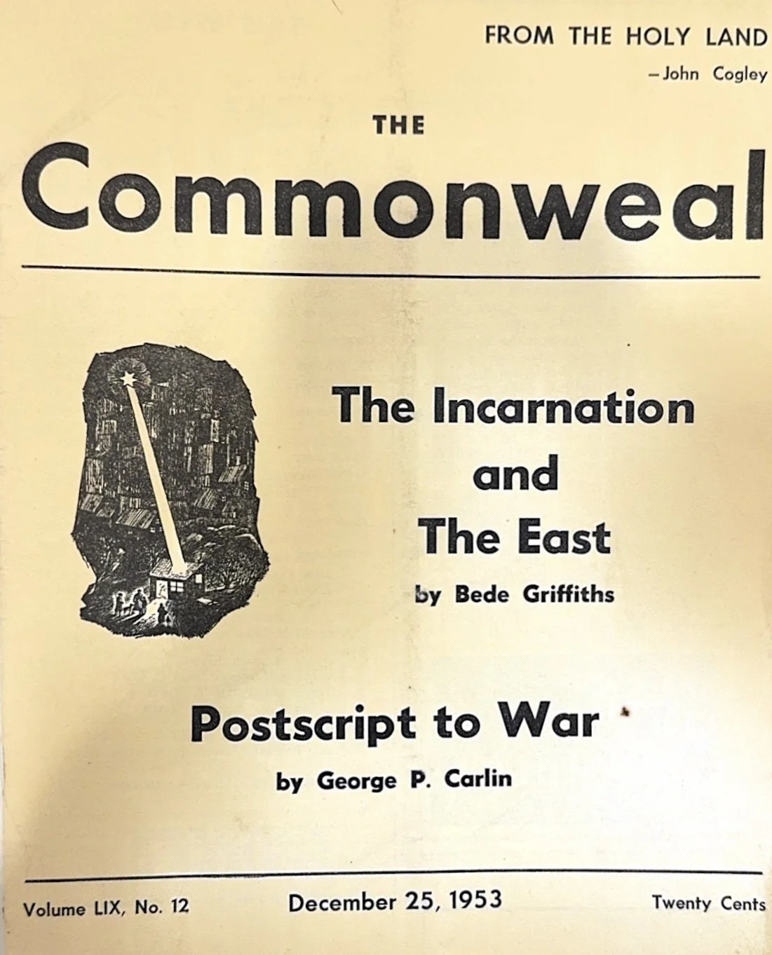 The Commonweal
Nigra appeared in The Commonweal through published correspondence and written contributions. His letters and commentary engaged religious, cultural, and contemporary themes, reflecting his broader intellectual involvement beyond visual