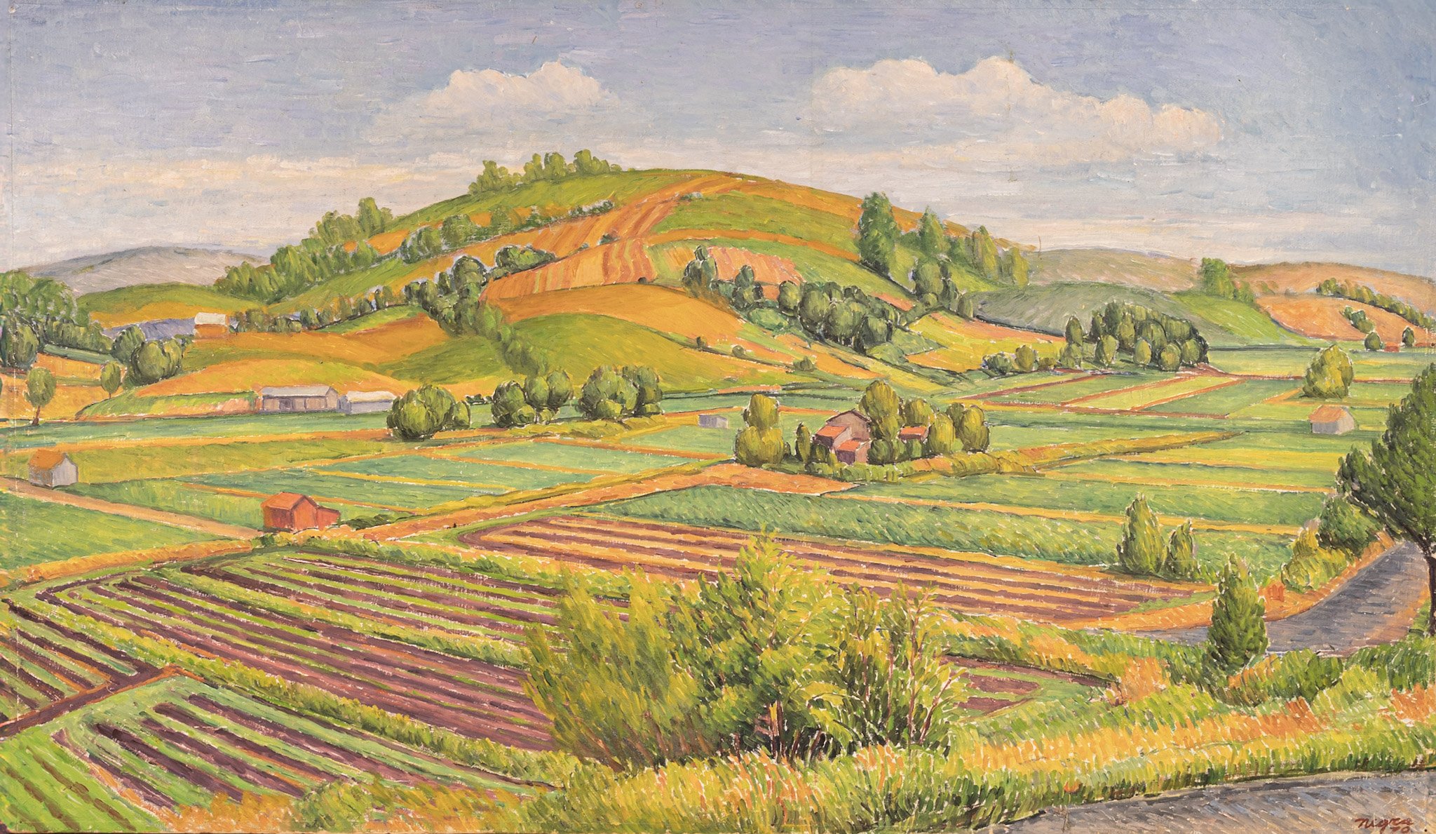 Black Dirt, 20 × 34 in., 1970, oil on board.