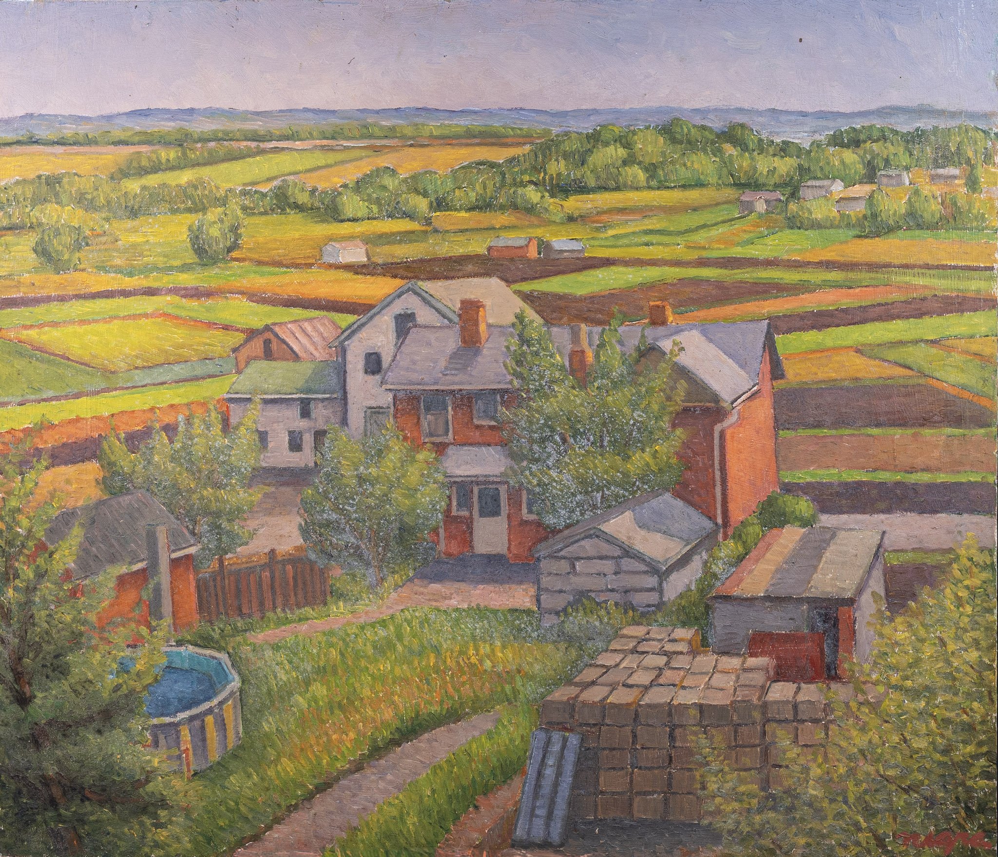 152_***Glare_Landscape_Chester Brick Houses And Farm_20×23_s.jpg