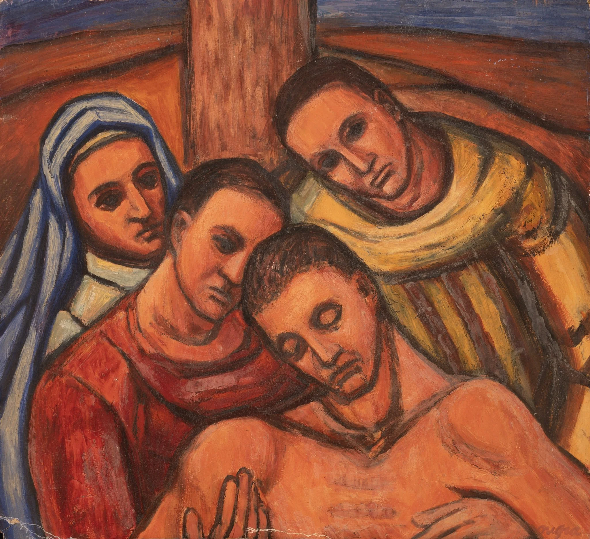 Lamentation, 20 1/4 ×  22 in., oil on board. 