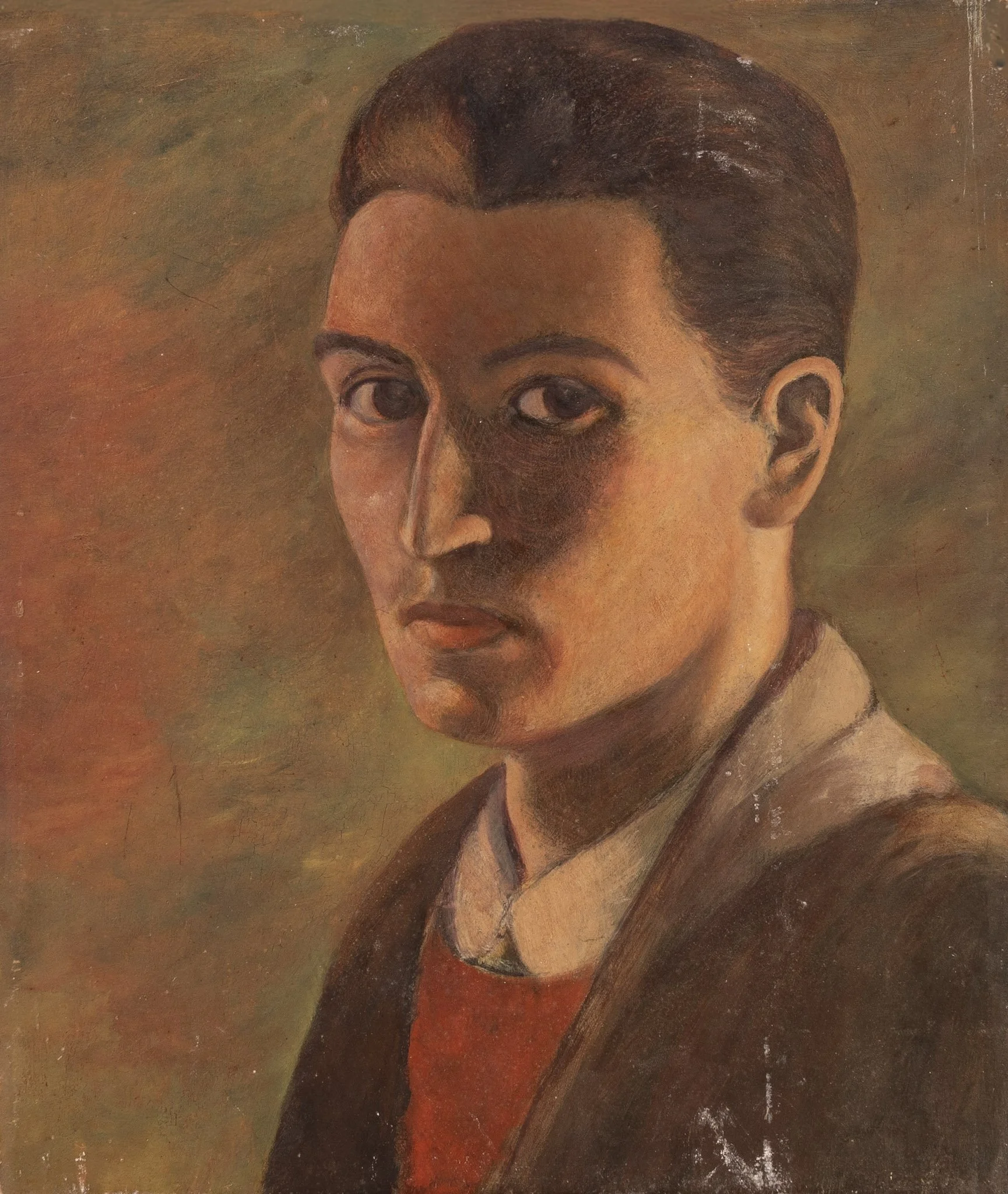 Self-Portrait, Student Years, 24 × 18 in., oil on board.