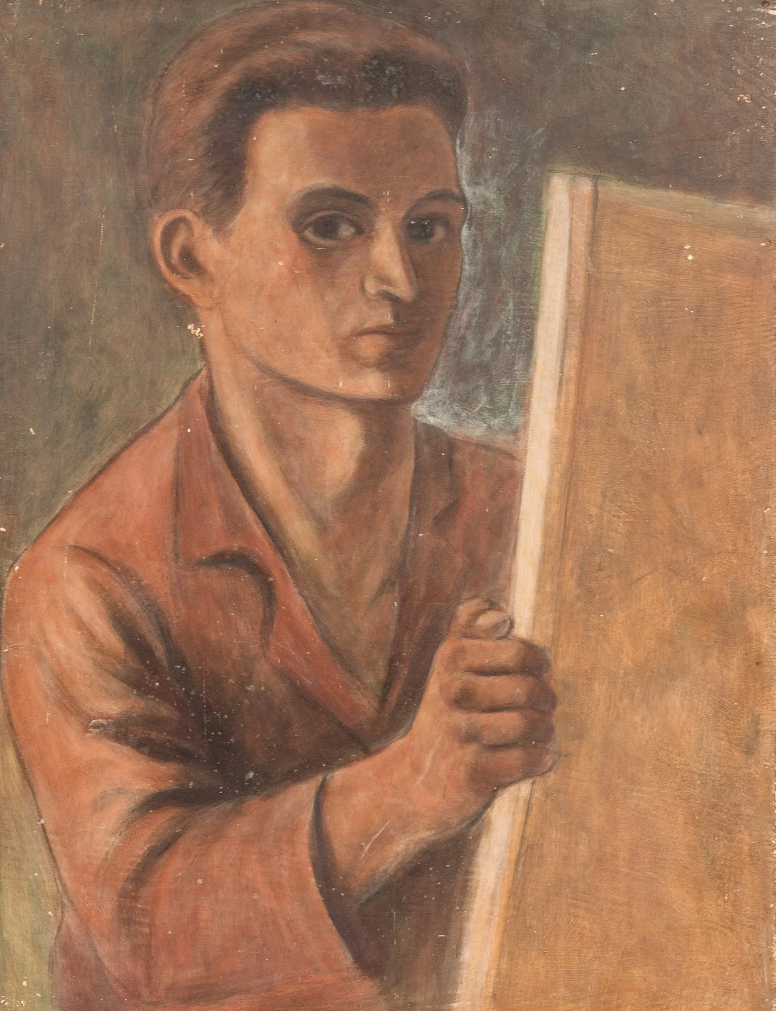 Self-Portrait, Student Years, 24 × 18 in., oil on board.