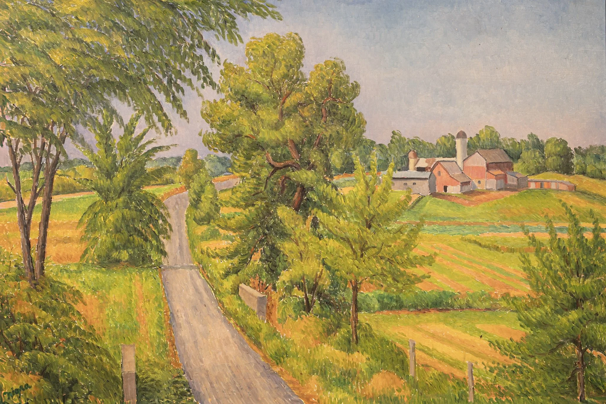 Warwick Valley Road, 19.5 × 29.5 in., oil on board.