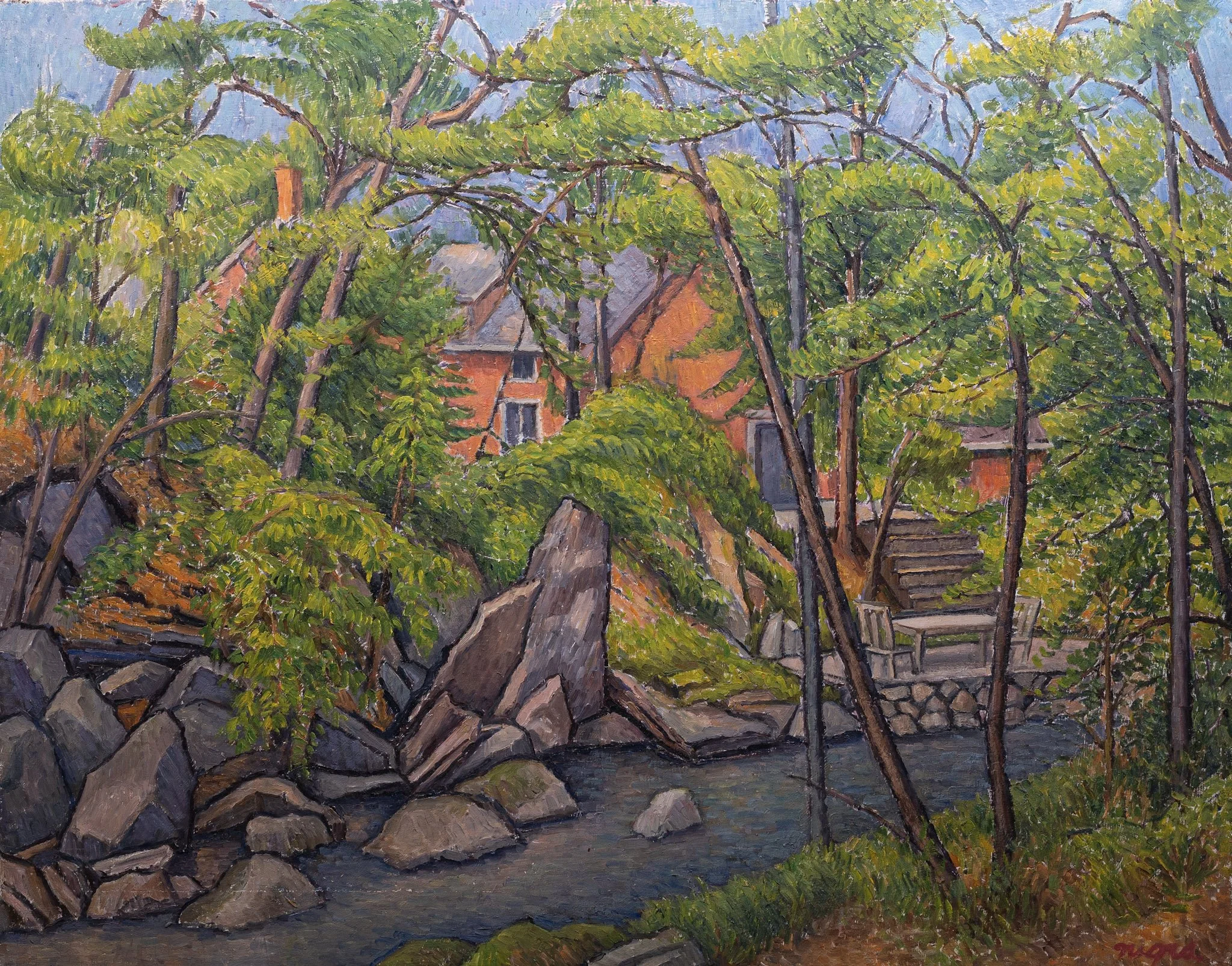 196_Landscape_Rocky Stream And House_location at dads house_22×28_s.jpg